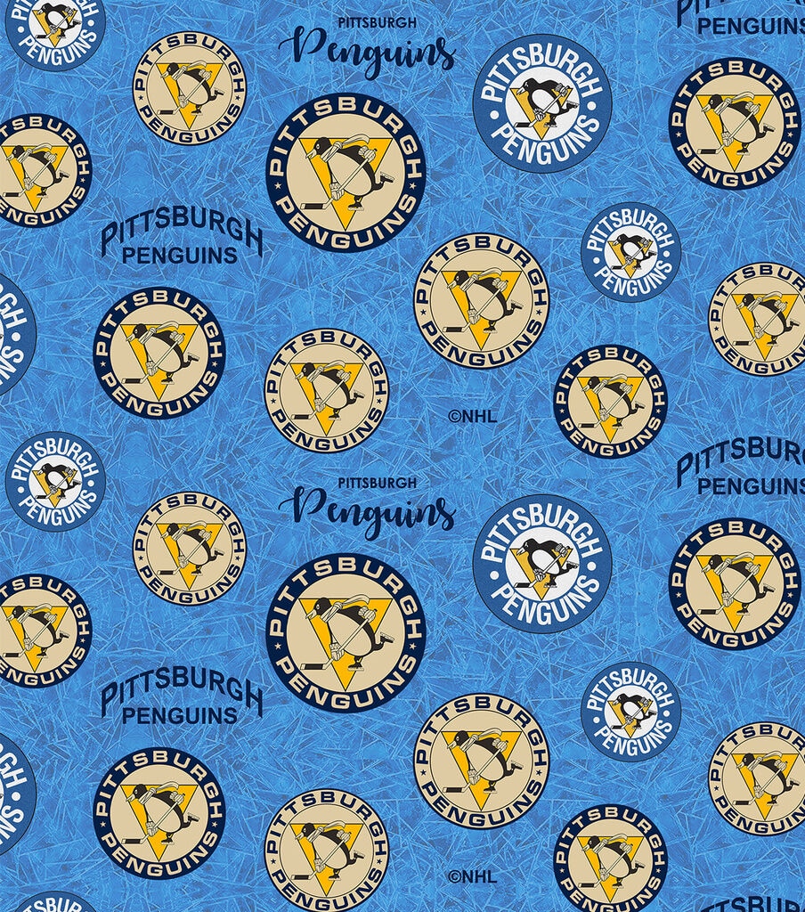 Pittsburgh Penguins Cotton Fabric Throwback Logo