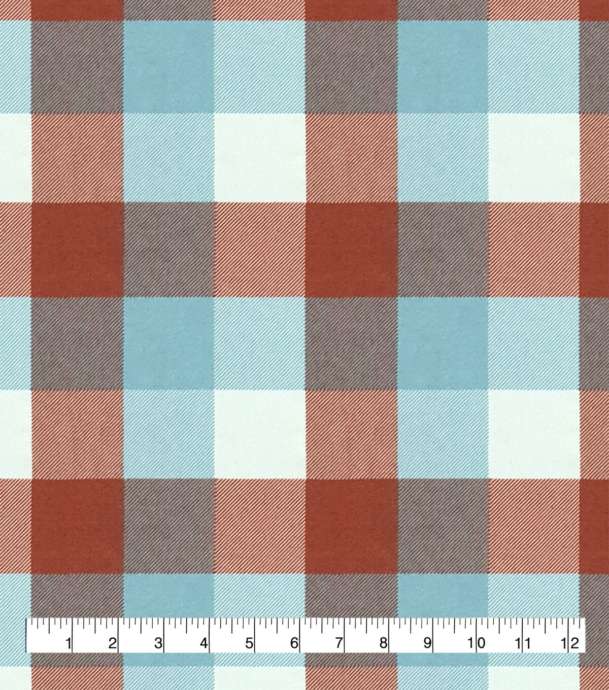 Fall Blue Rust Buffalo Check Super Snuggle Flannel Fabric