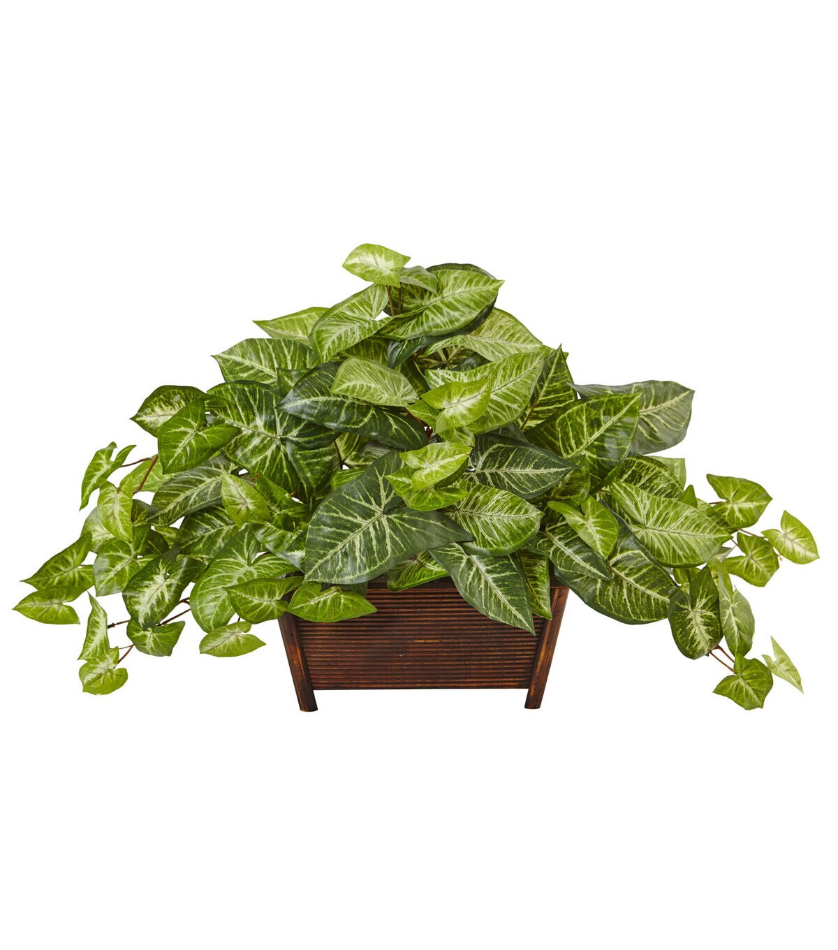 Nearly Natural 32 Nephthytis in Wood Planter