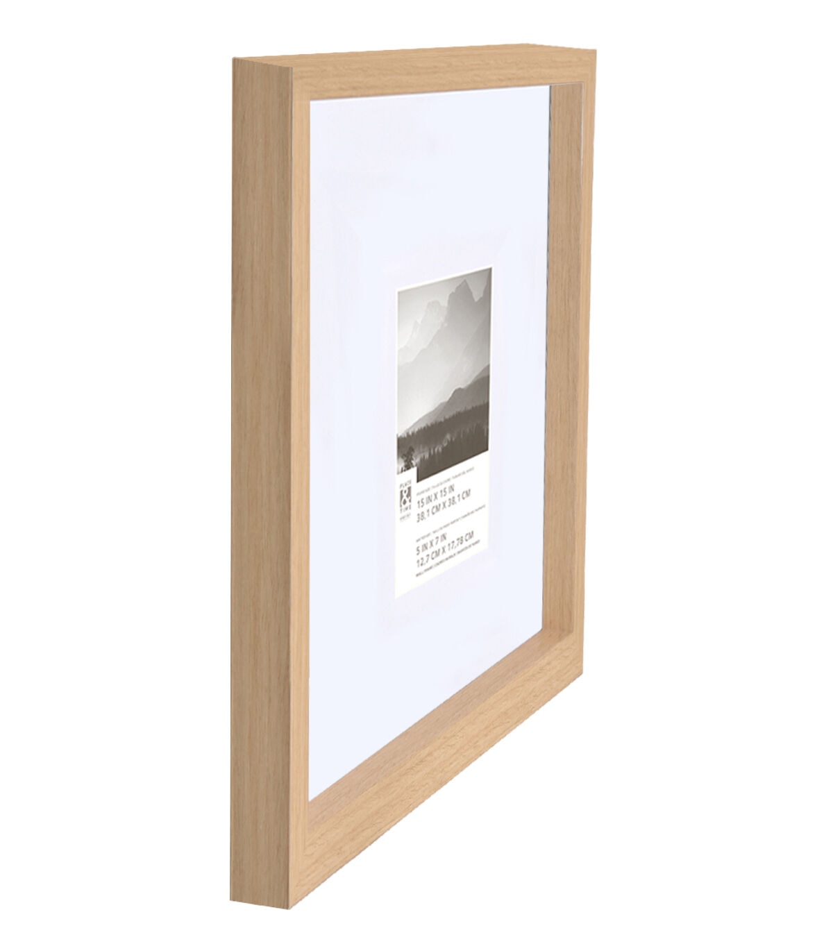 15 x 15 Matted to 5 x 7 Natural Wall Frame by Place & Time