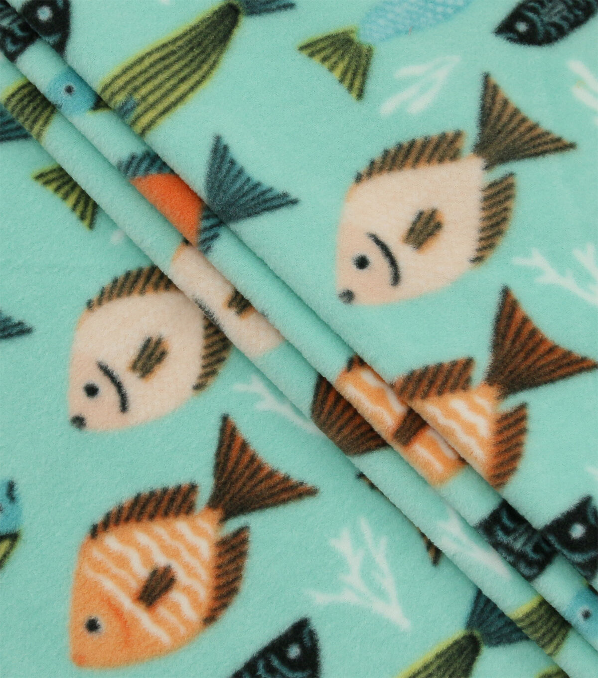 Resort Fish on Blue Anti Pill Plush Fleece Fabric