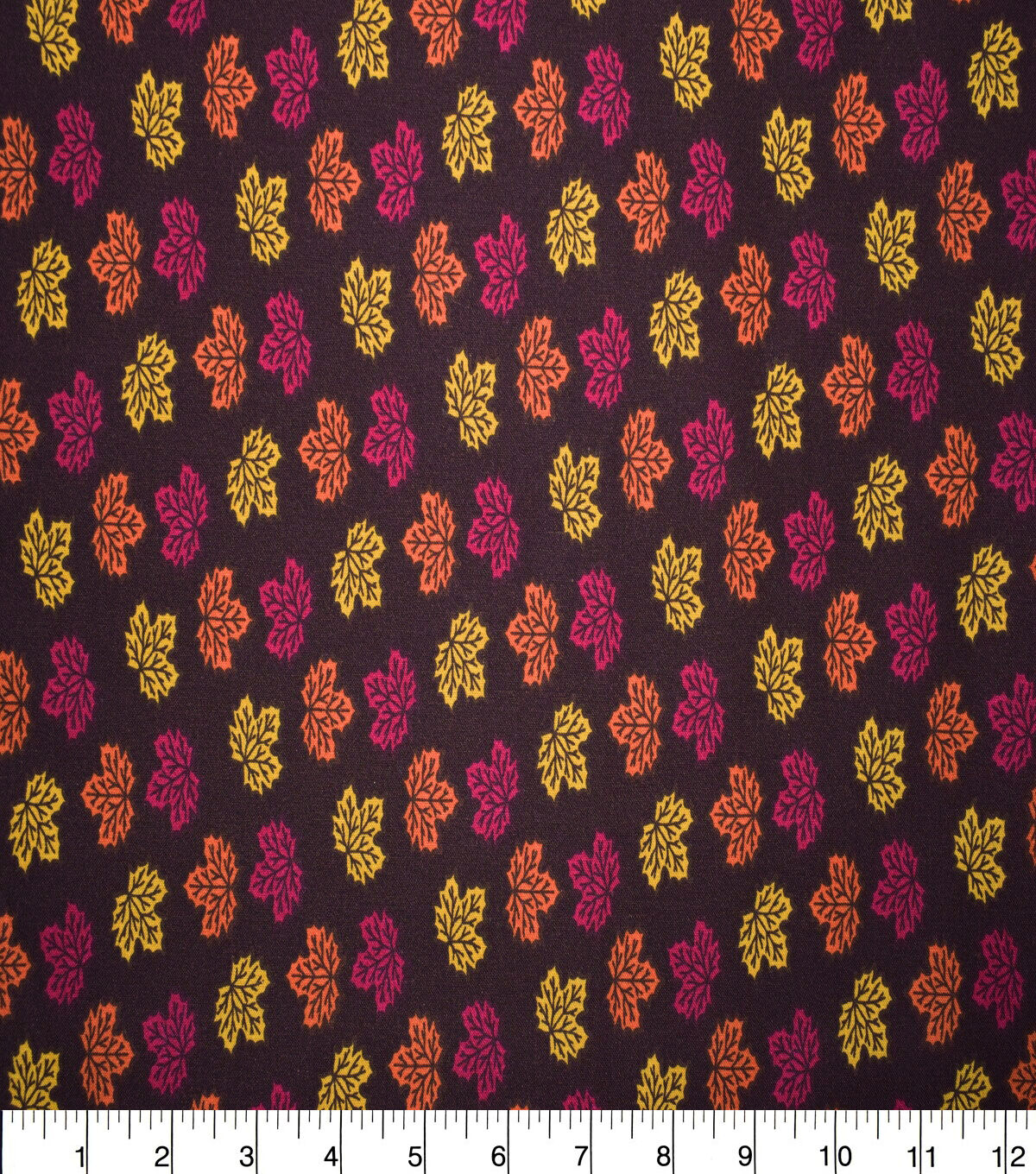 Fall Brown Leaves Cotton Fabric