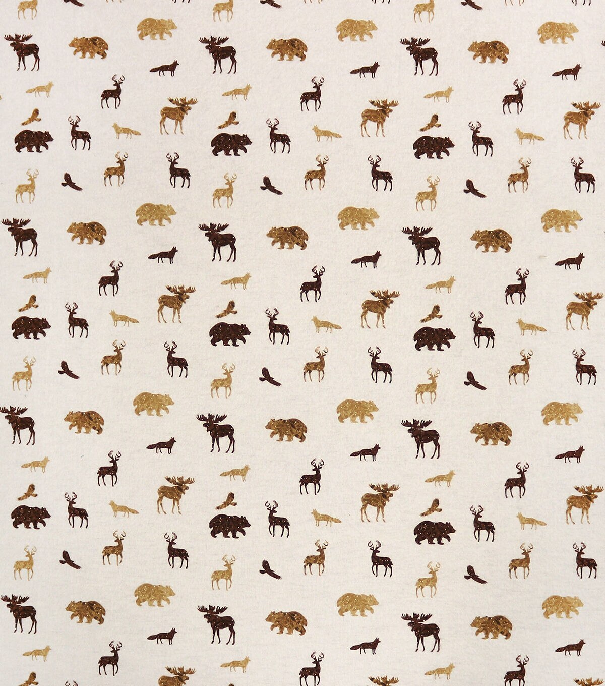 Painterly Woodland on White Super Snuggle Flannel Fabric