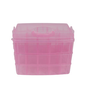 Everything Mary 10 Pink 30 Compartment Stackable Plastic Storage Box