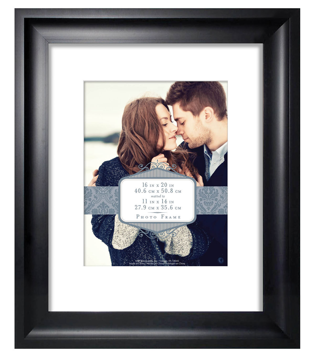 MCS 16x20 Matted to 11x14 Peyton Black Wall Frame