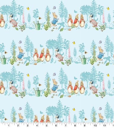 Peter Rabbit Garden Scenic Cotton Fabric