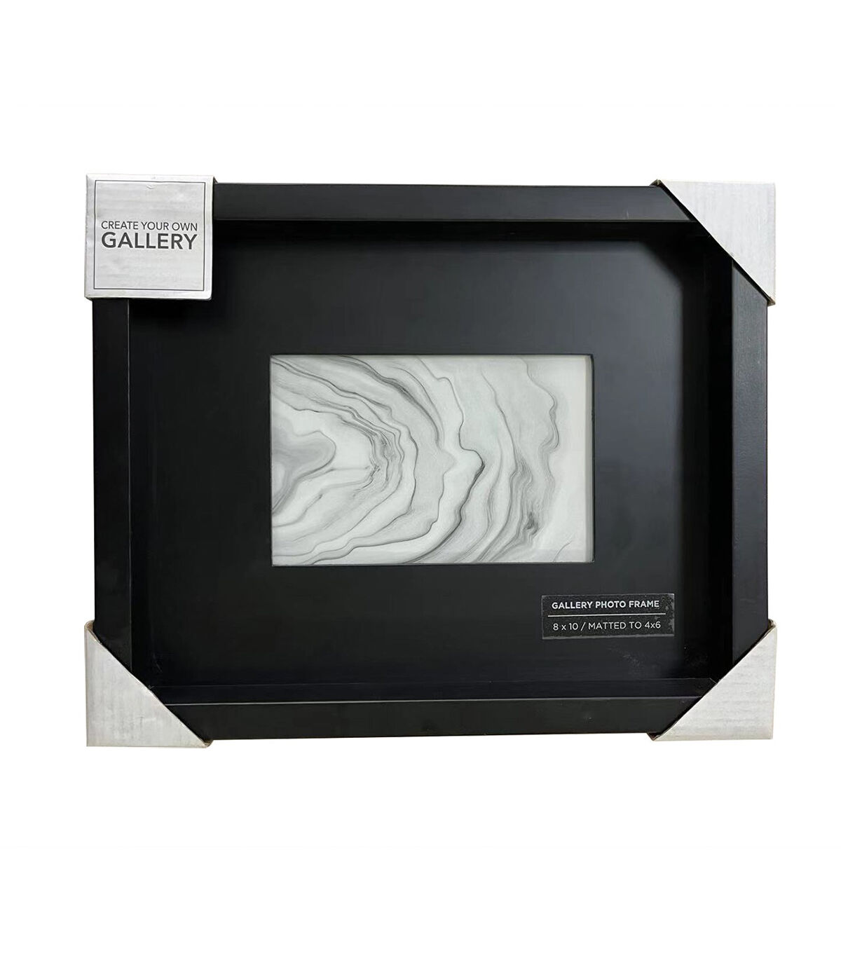 Innovative Creations Black Wooden Frame with Mat 8x10