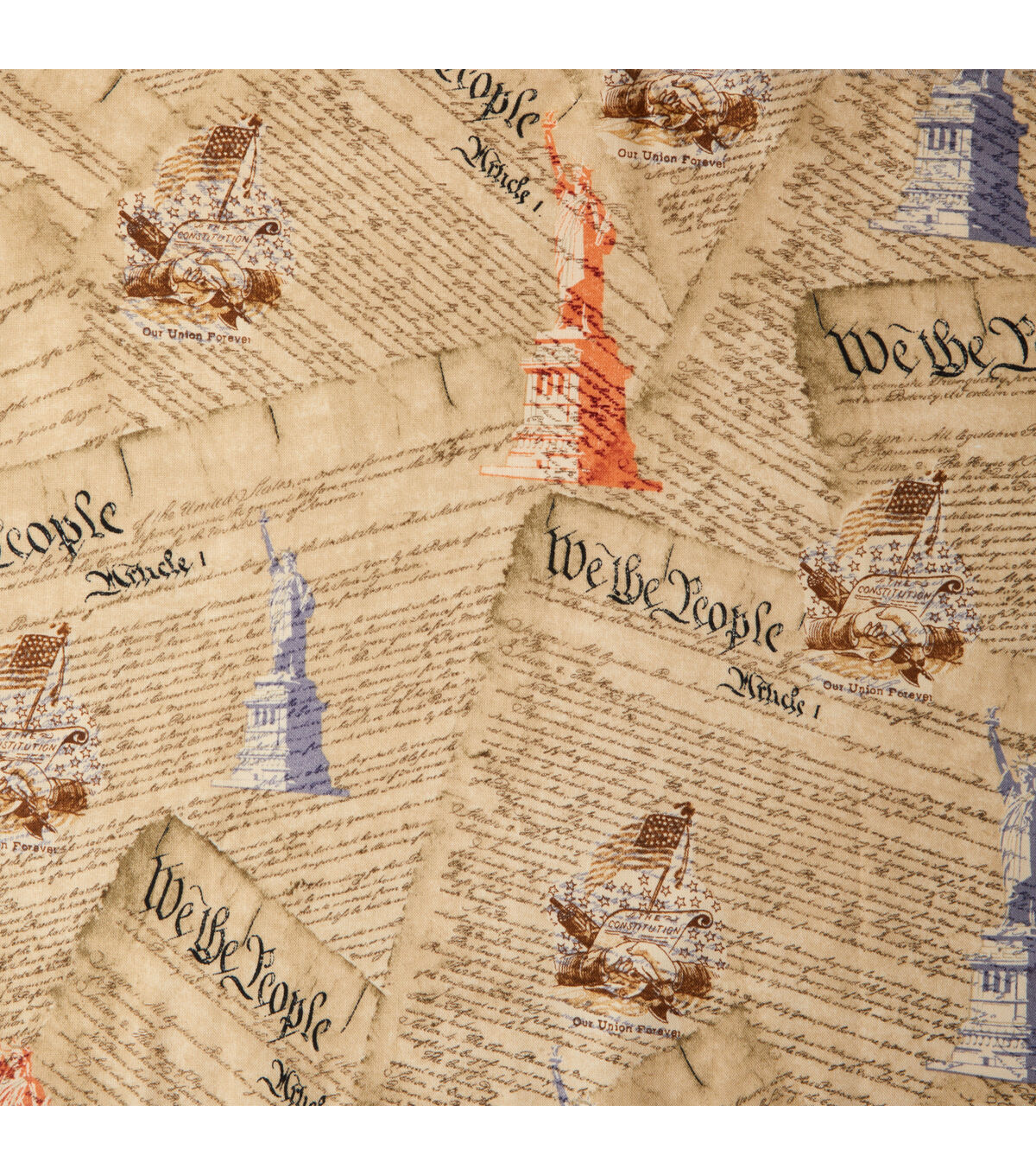 Hi Fashion We The People Patriotic Cotton Fabric