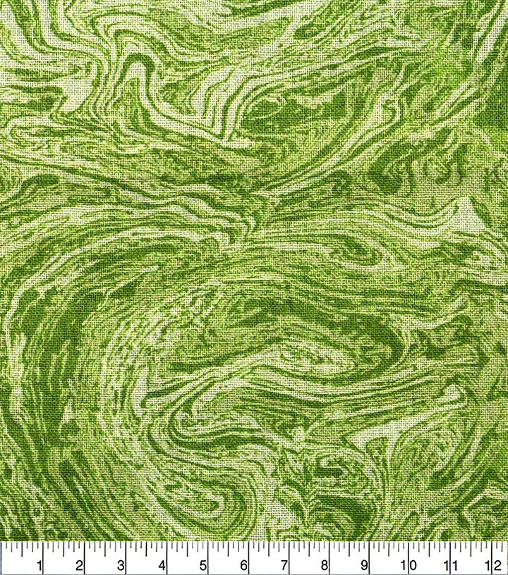 18 x 21 Green Oil Slick Cotton Fabric Quarter by Keepsake Calico