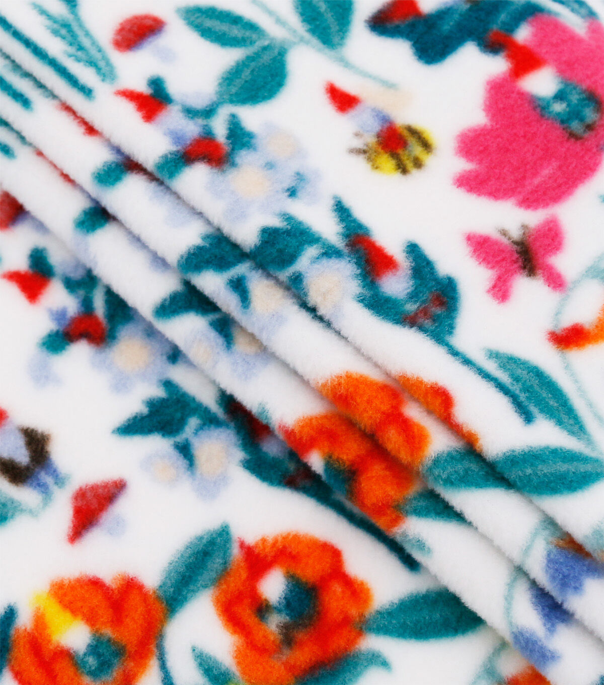 Gnomes & Floral Anti Pill Fleece Fabric