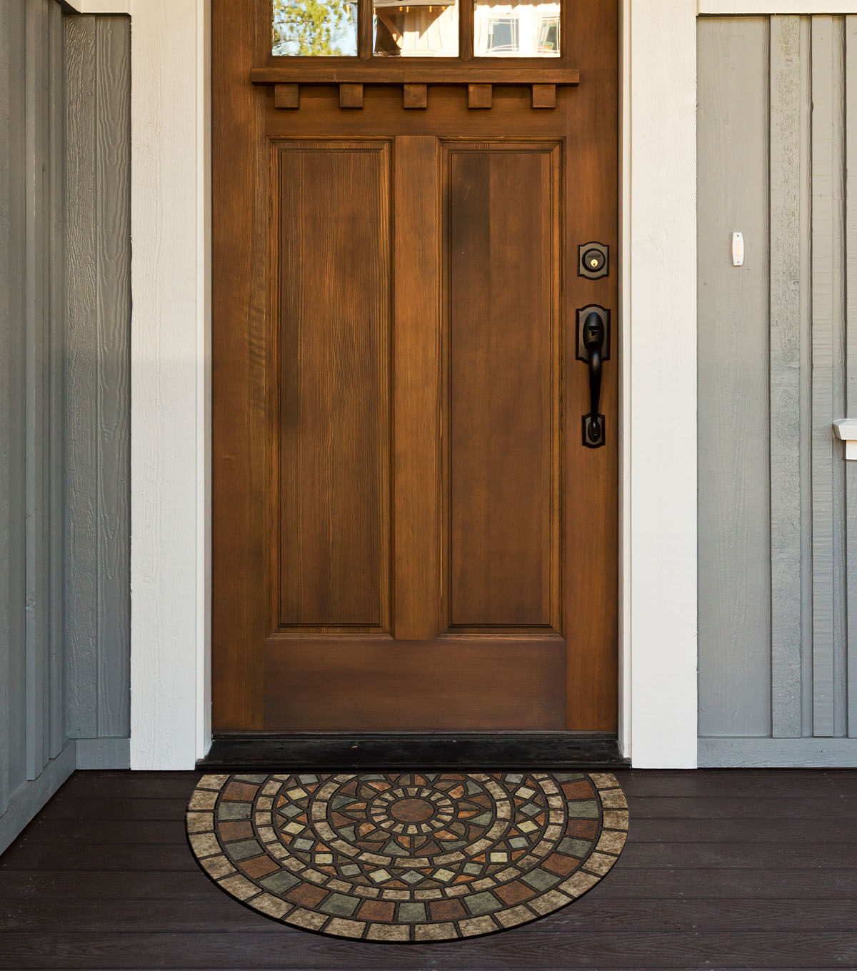 Mosaic Mythos Stone Doormat Multi 1'11 x 2'11