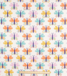 Multi Color Butterflies Blizzard Fleece Fabric