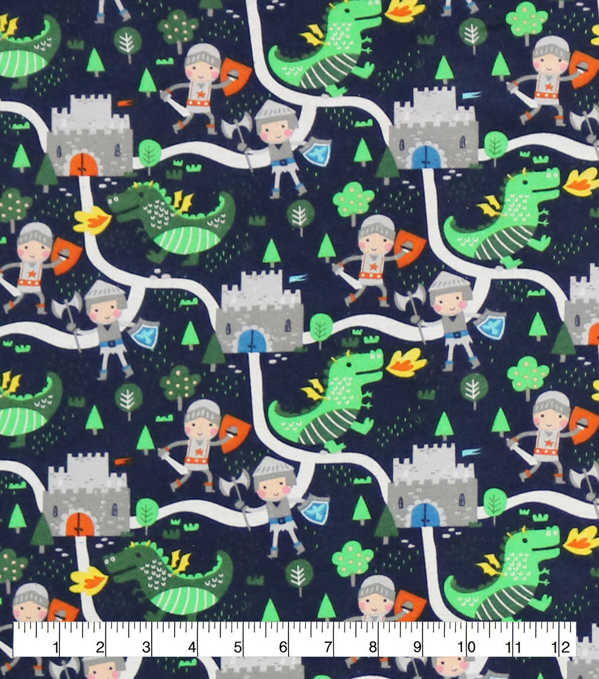 Knights And Dragons Super Snuggle Flannel Fabric