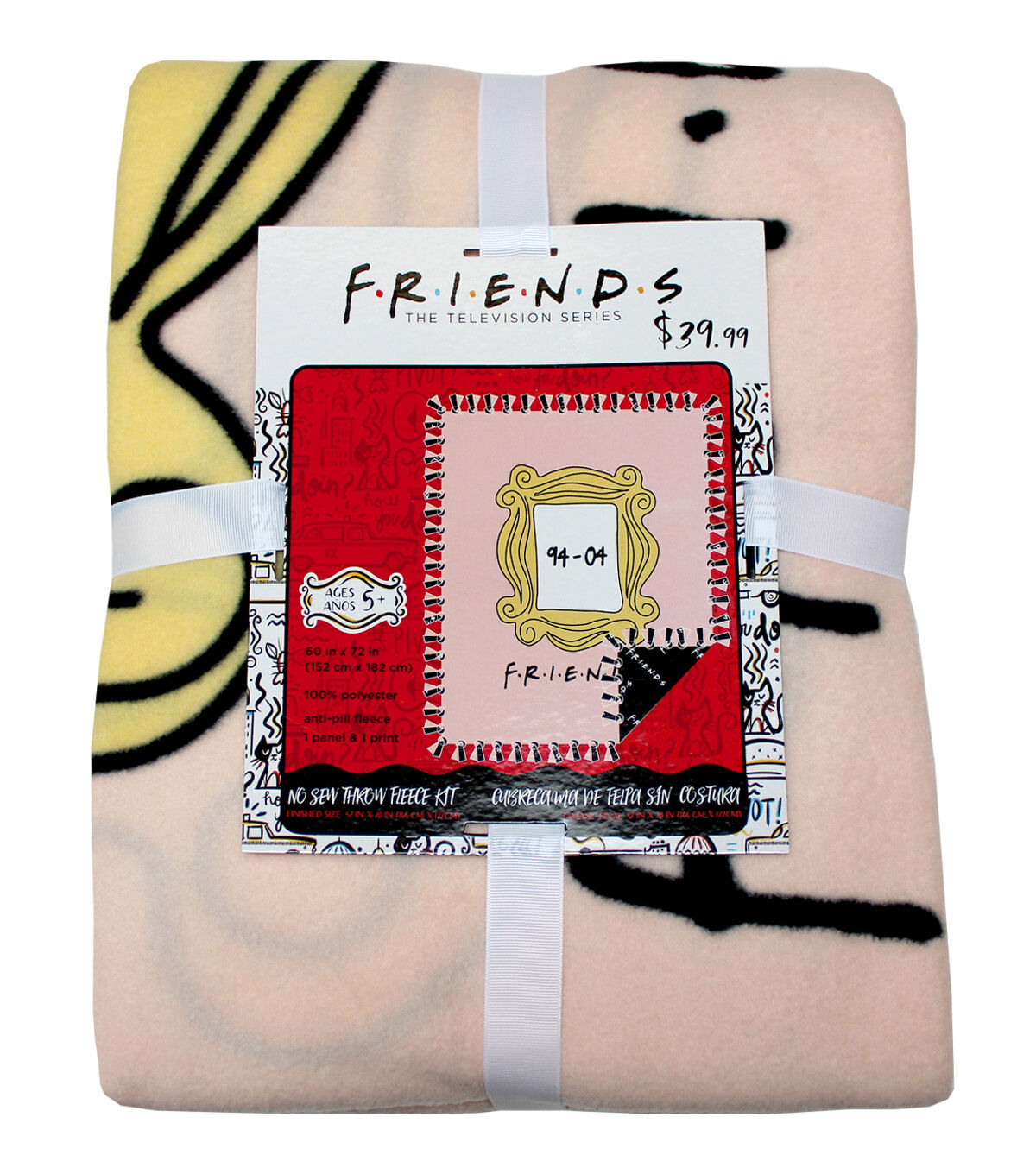 Friends Yellow Frame 72 No Sew Fleece Throw