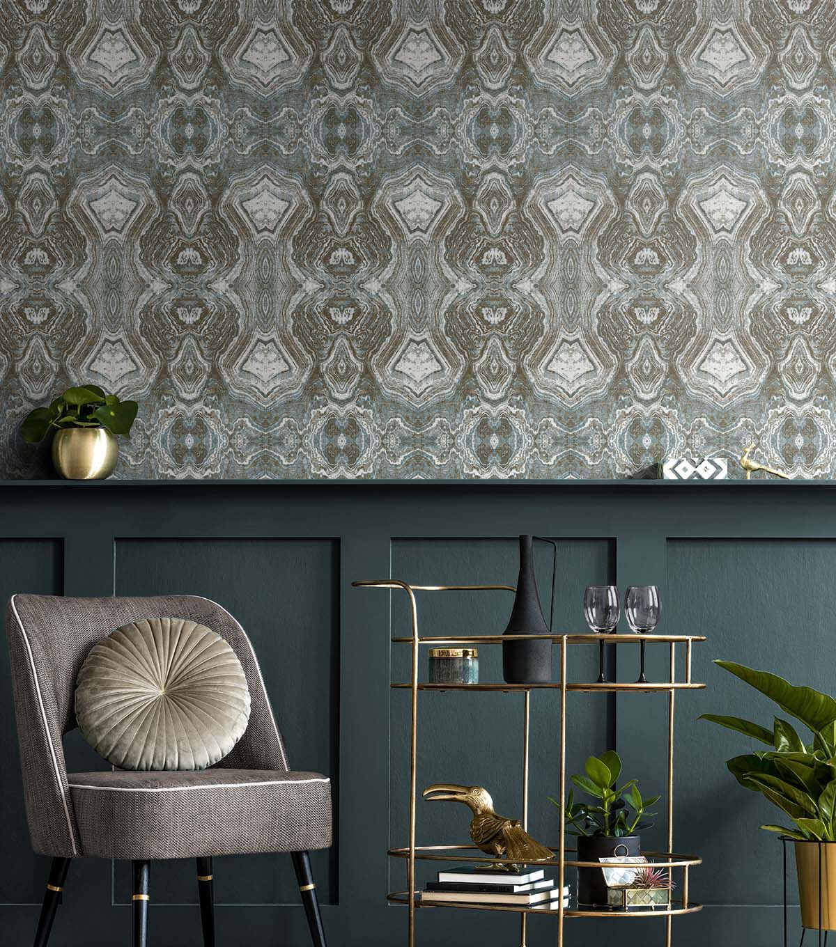 Surface Style 20.5' x 18' Patina Mineral Springs Peel & Stick Wallpaper