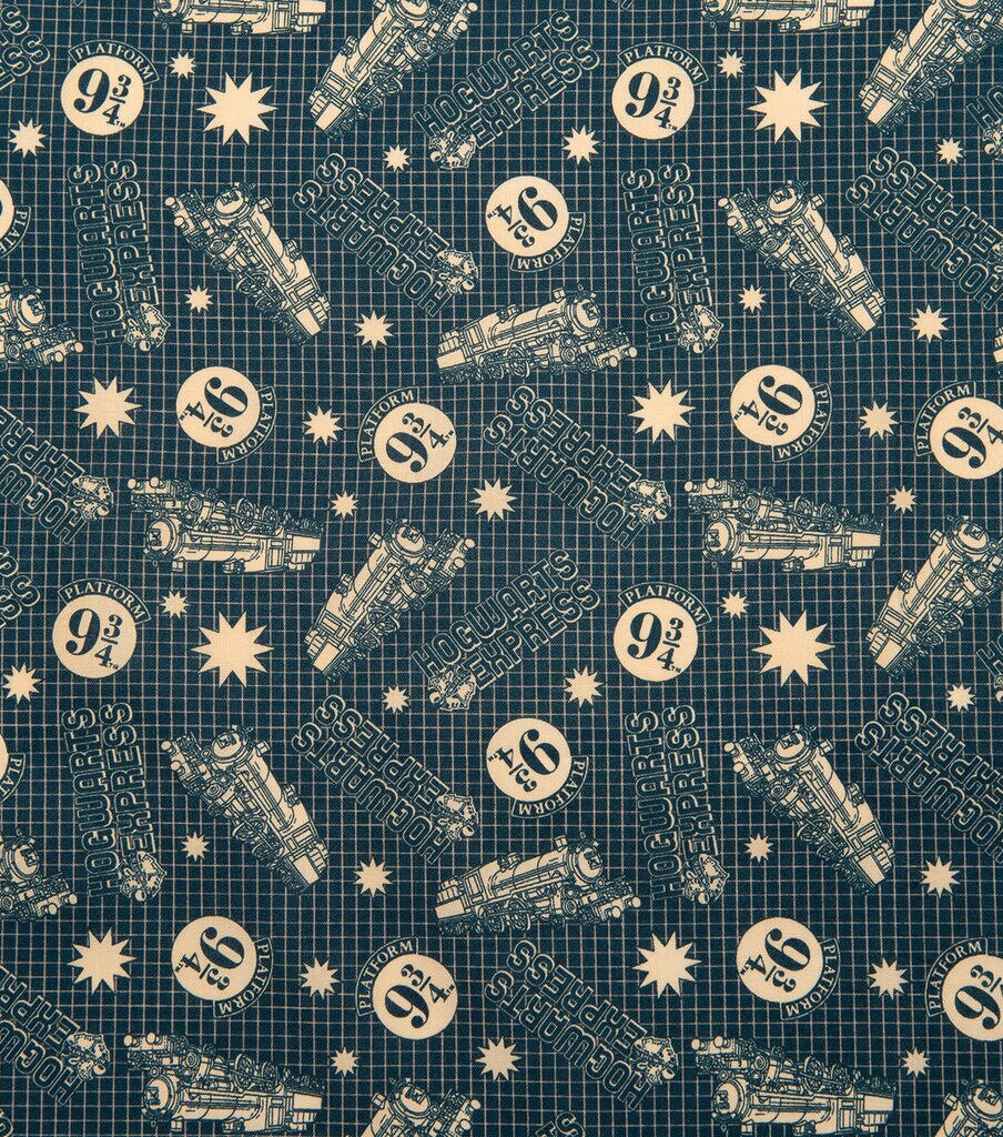 Harry Potter Hogwarts Train Grid Cotton Fabric