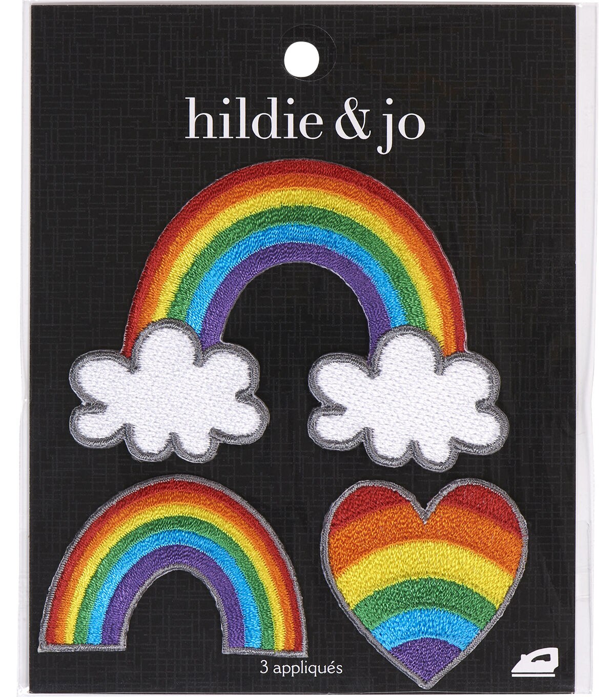 3ct Rainbows & Heart Iron On Patches by hildie & jo
