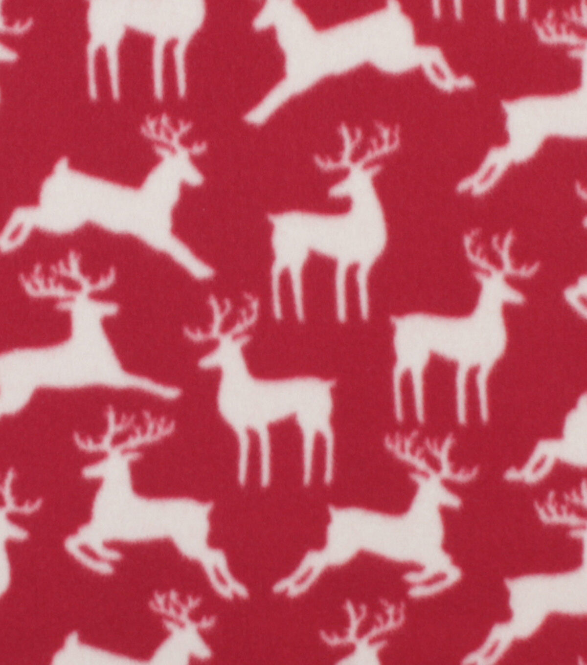 Deer on Red Blizzard Fleece Fabric