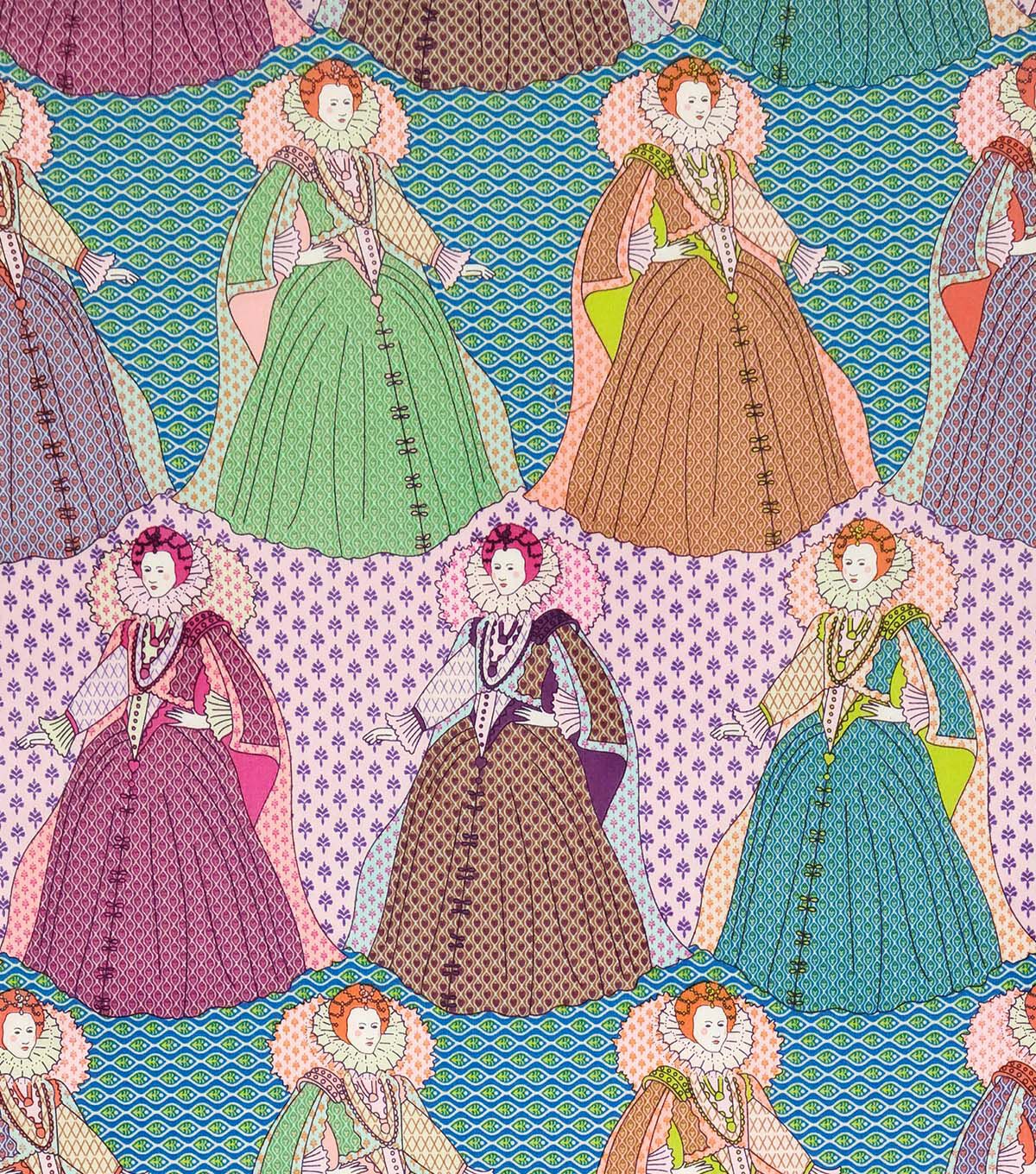 Alexander Henry The Queen on Blue Premium Cotton Fabric