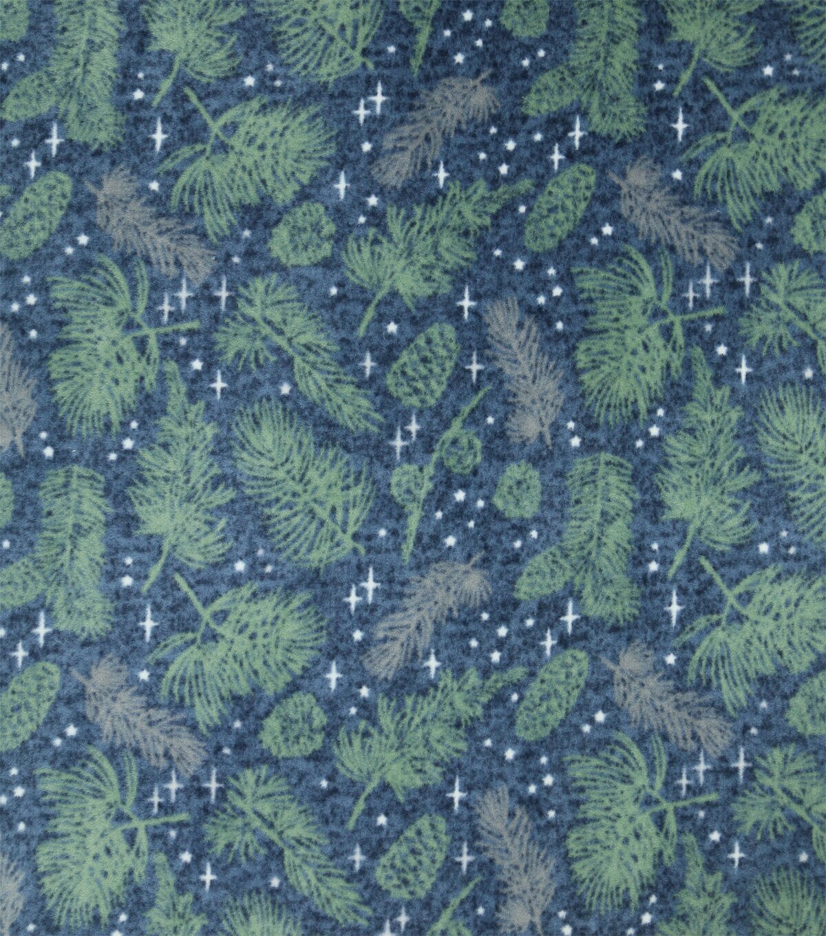 Blue Pinecone & Needles Luxe Fleece Fabric