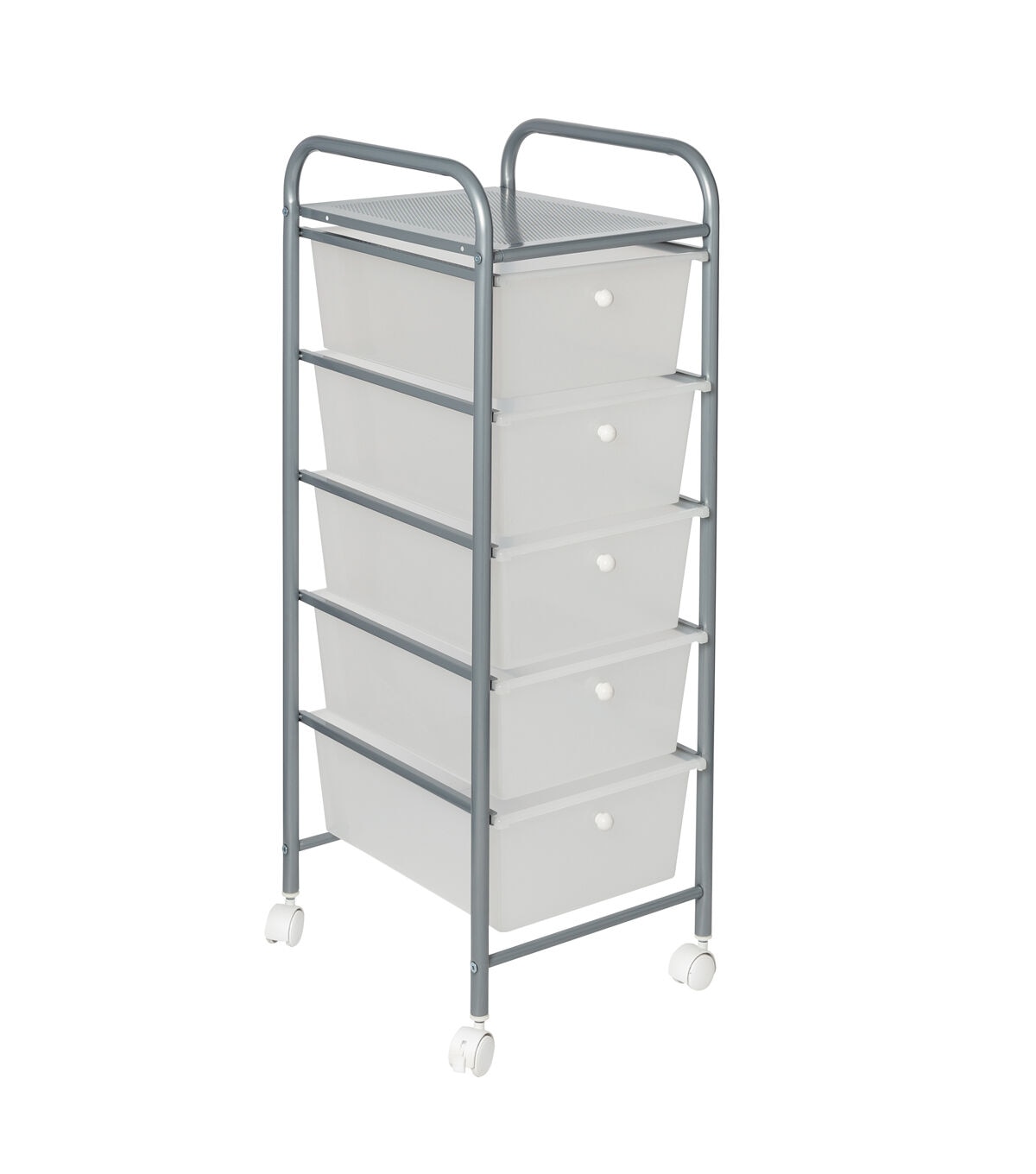 Honey Can Do 12.5 x 37 Clear & Silver Plastic 5 Drawer Storage Cart