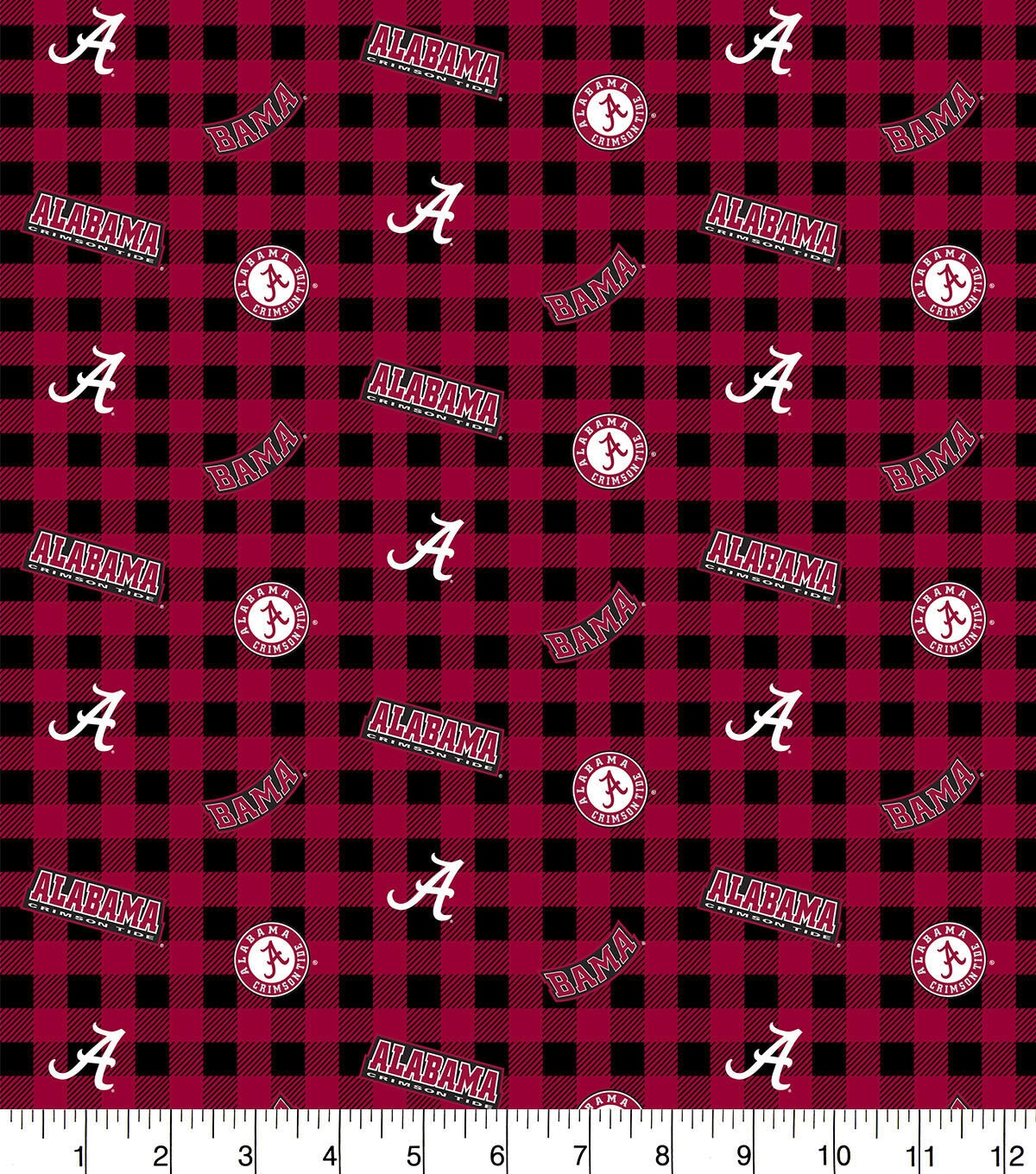 Alabama Crimson Tide Flannel Fabric Checks
