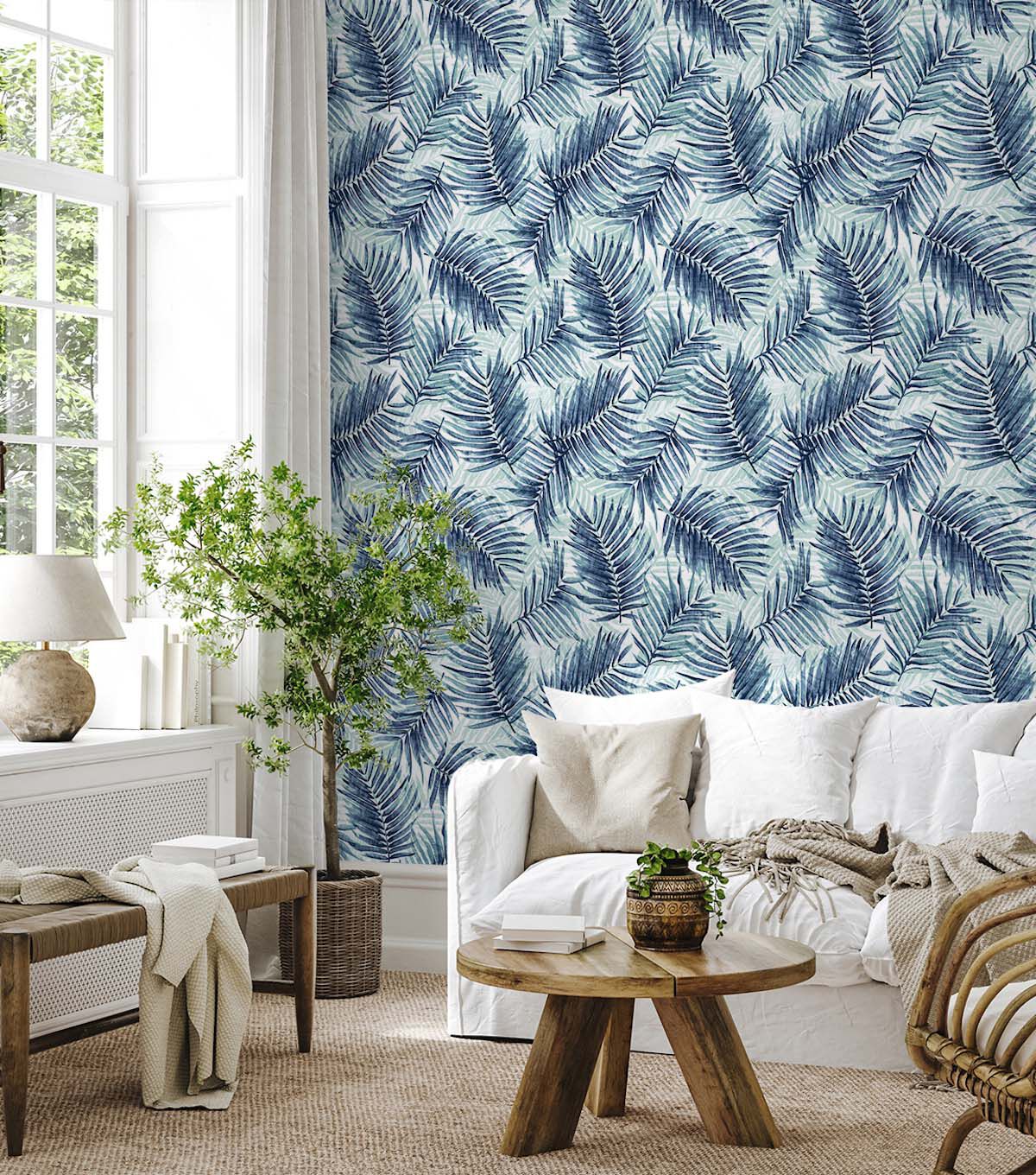 Tommy Bahama 20.5' x 18' Azure Escape Route Peel & Stick Wallpaper