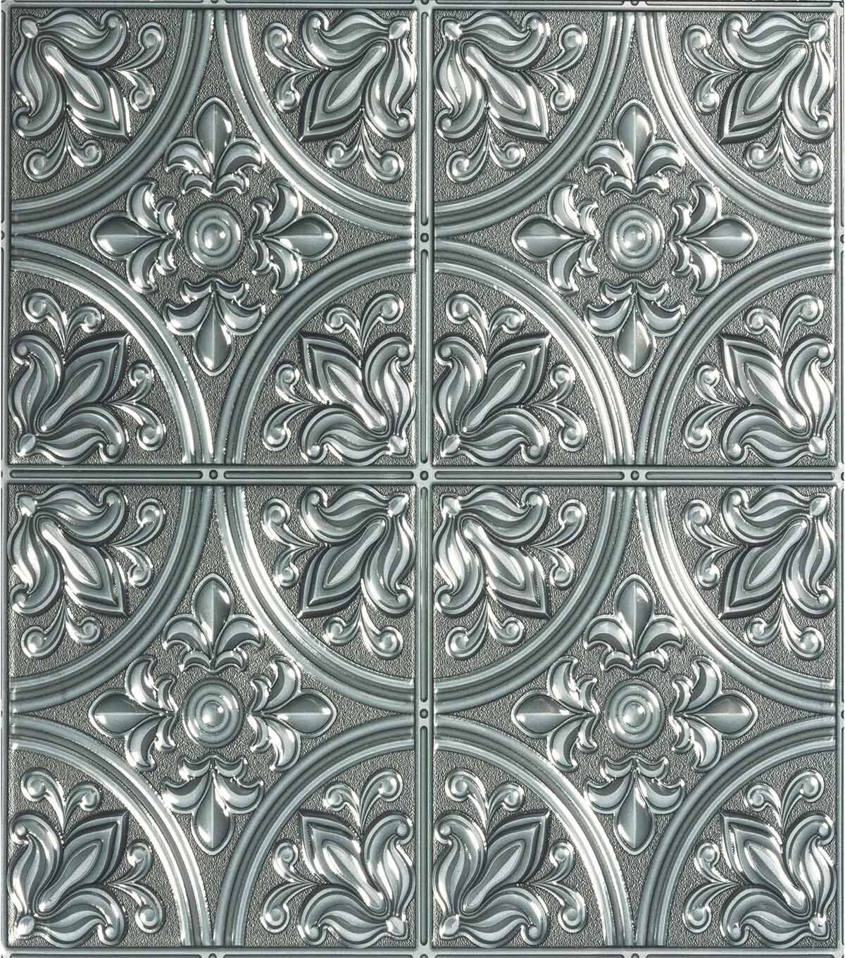 Silver Tin Peel & Stick Tile Backsplash