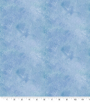 Susan Winget Blue Spring Meadow Swirl Cotton Fabric by Keepsake Calico