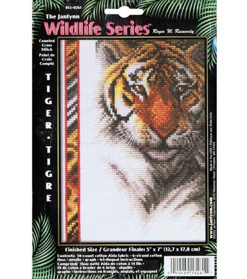 Janlynn 5 x 7 Tiger Counted Cross Stitch Kit