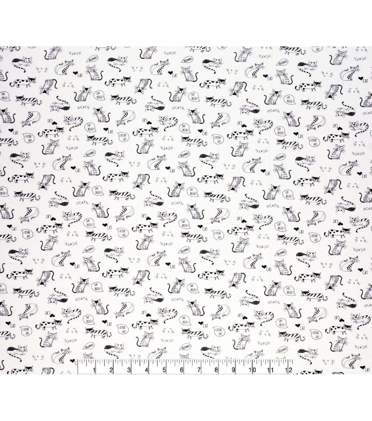 Say Hello Cat Super Snuggle Flannel Fabric