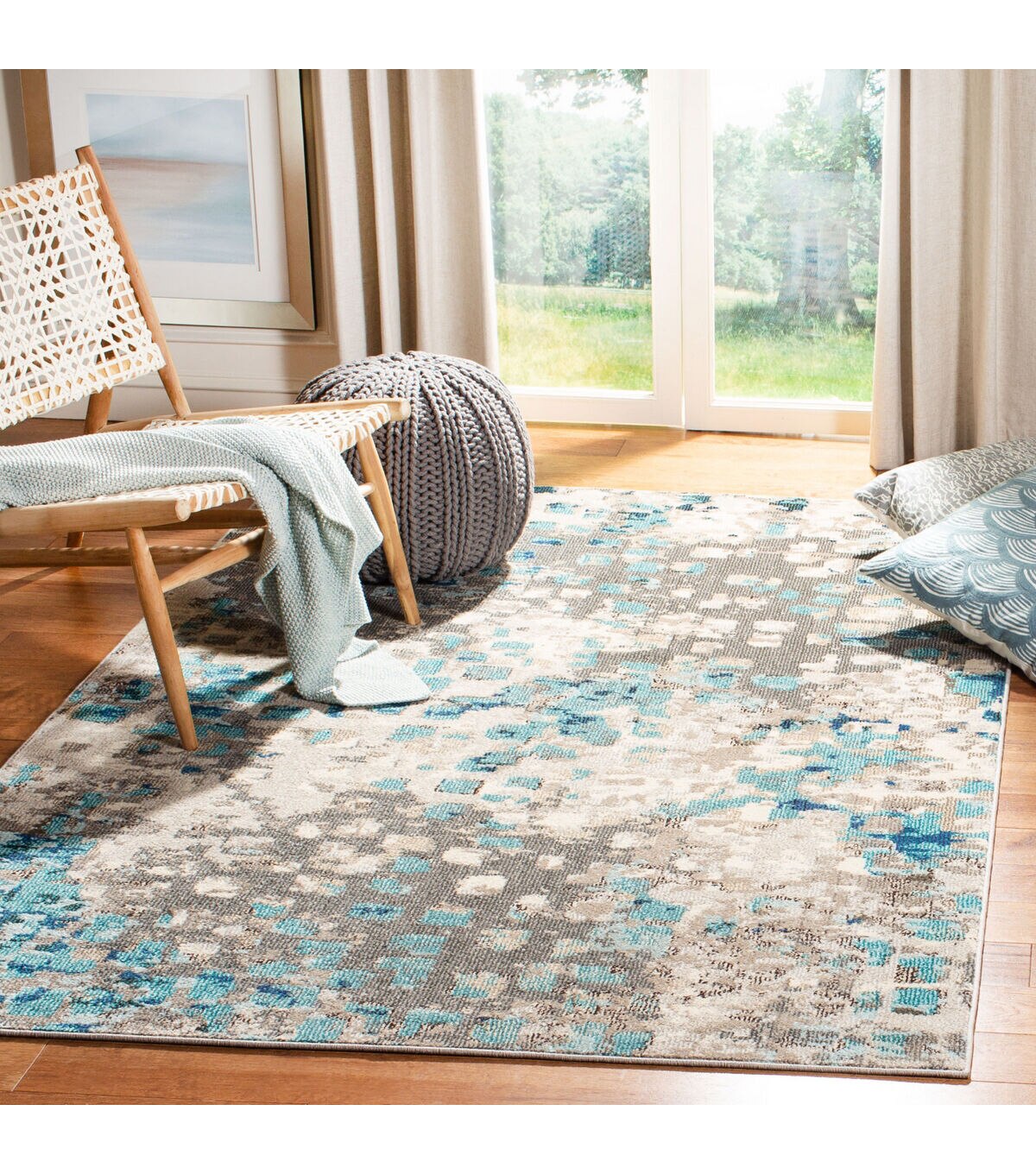 Safavieh Madison 425 Grey / Blue 3' X 5' Sm. Rectangle