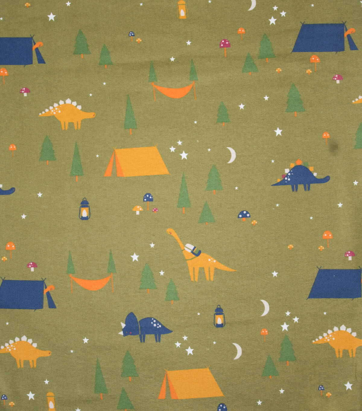 POP! Dino Camping Super Snuggle Flannel Fabric