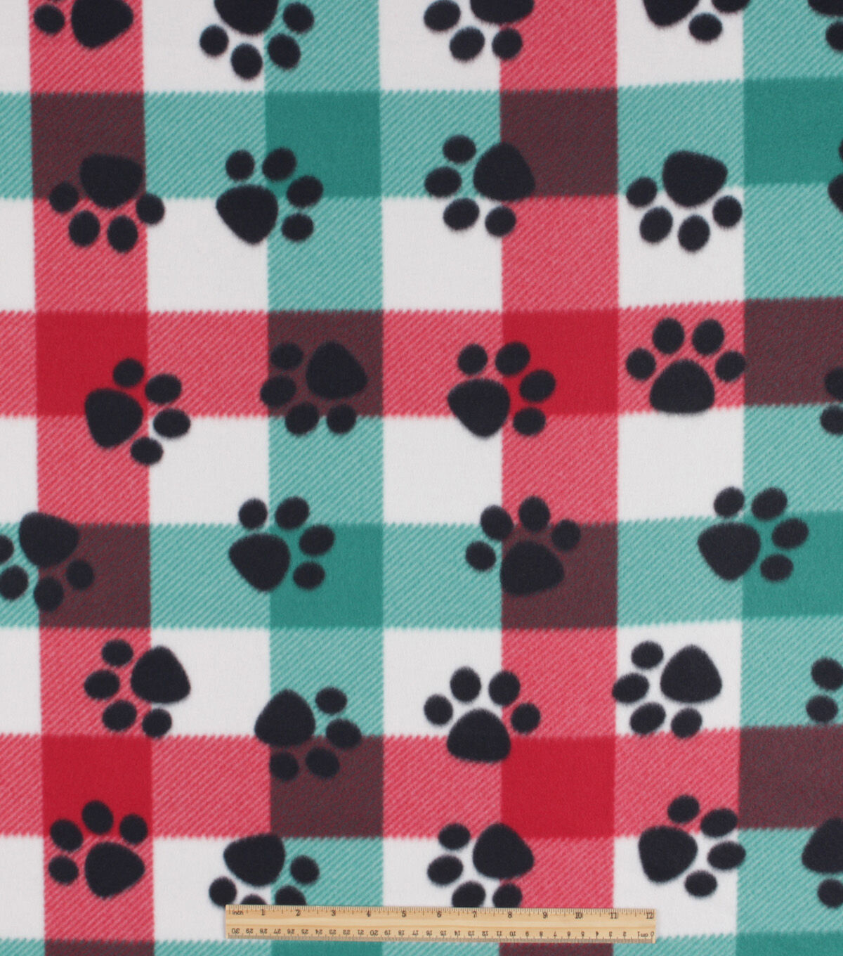 Paws On Plaid Blizzard Prints Fleece Fabric