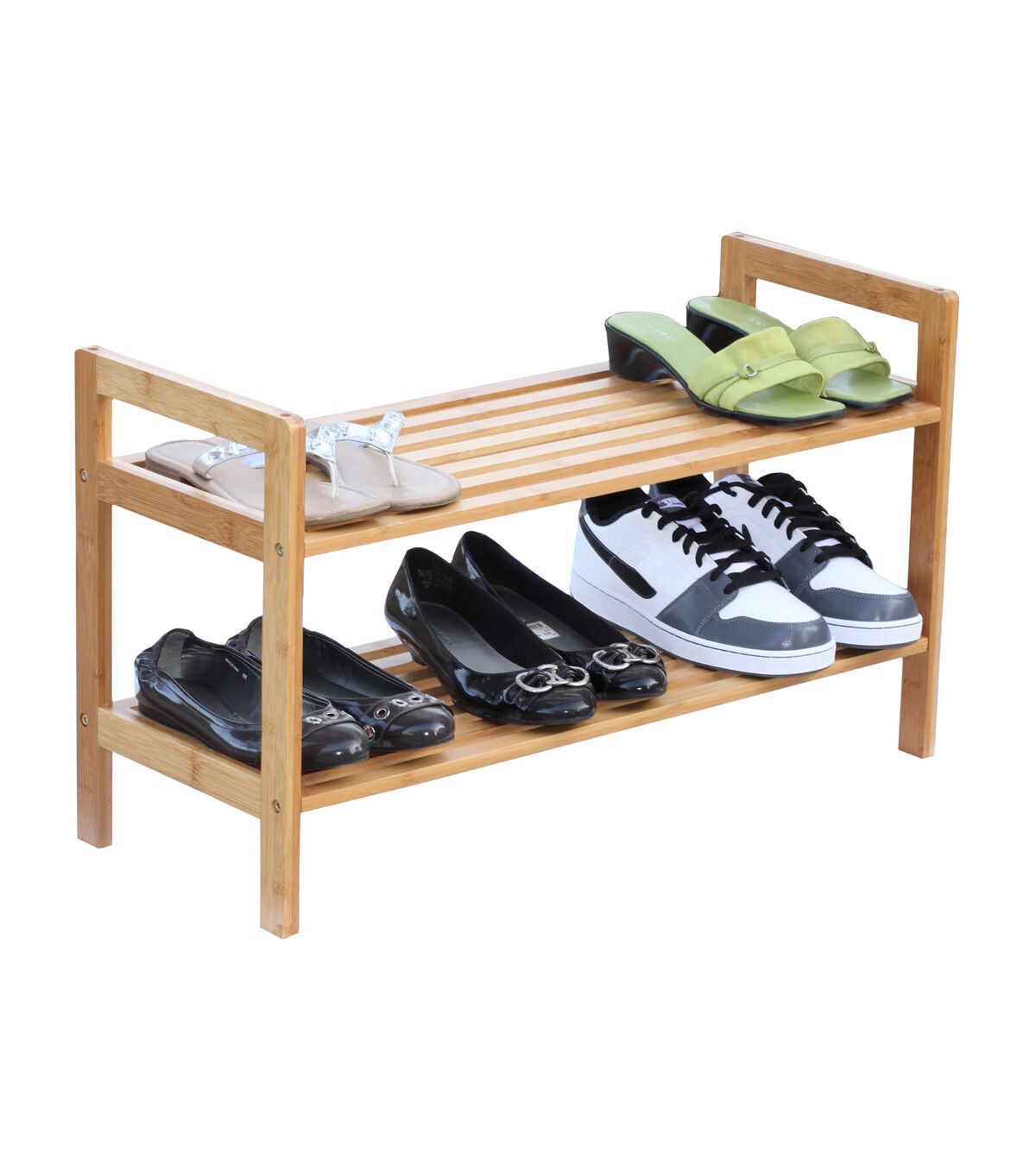 Oceanstar 27 x 15.5 Brown 2 Tier Bamboo Shoe Rack