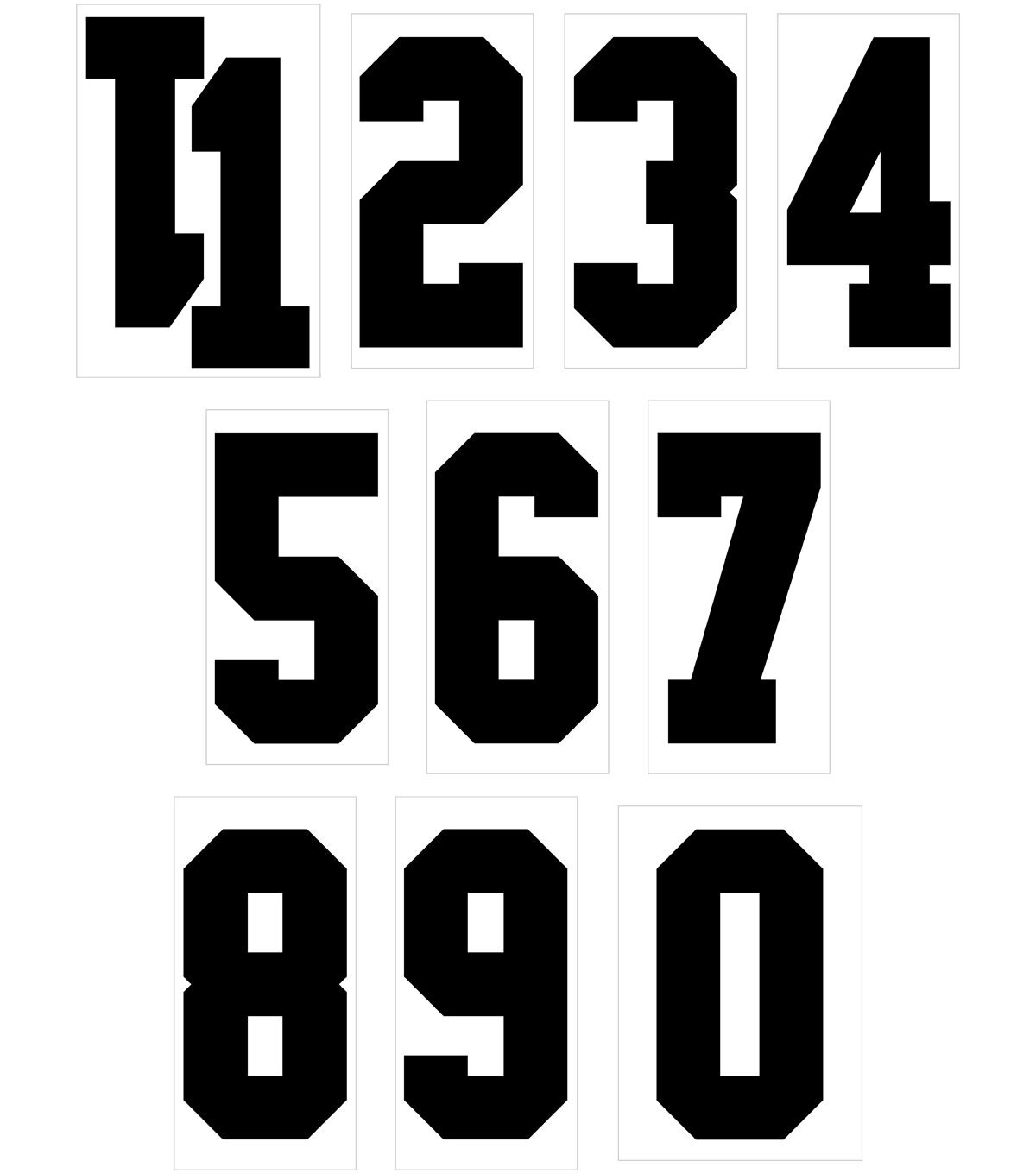 SEI 8 Black Iron On Transfer Numbers 11pc