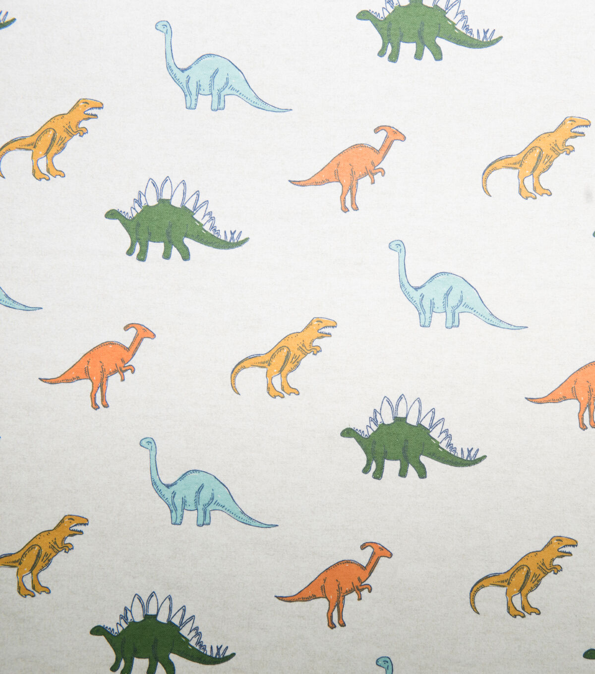 POP! Super Snuggle Dinos On Oatmeal Flannel Fabric