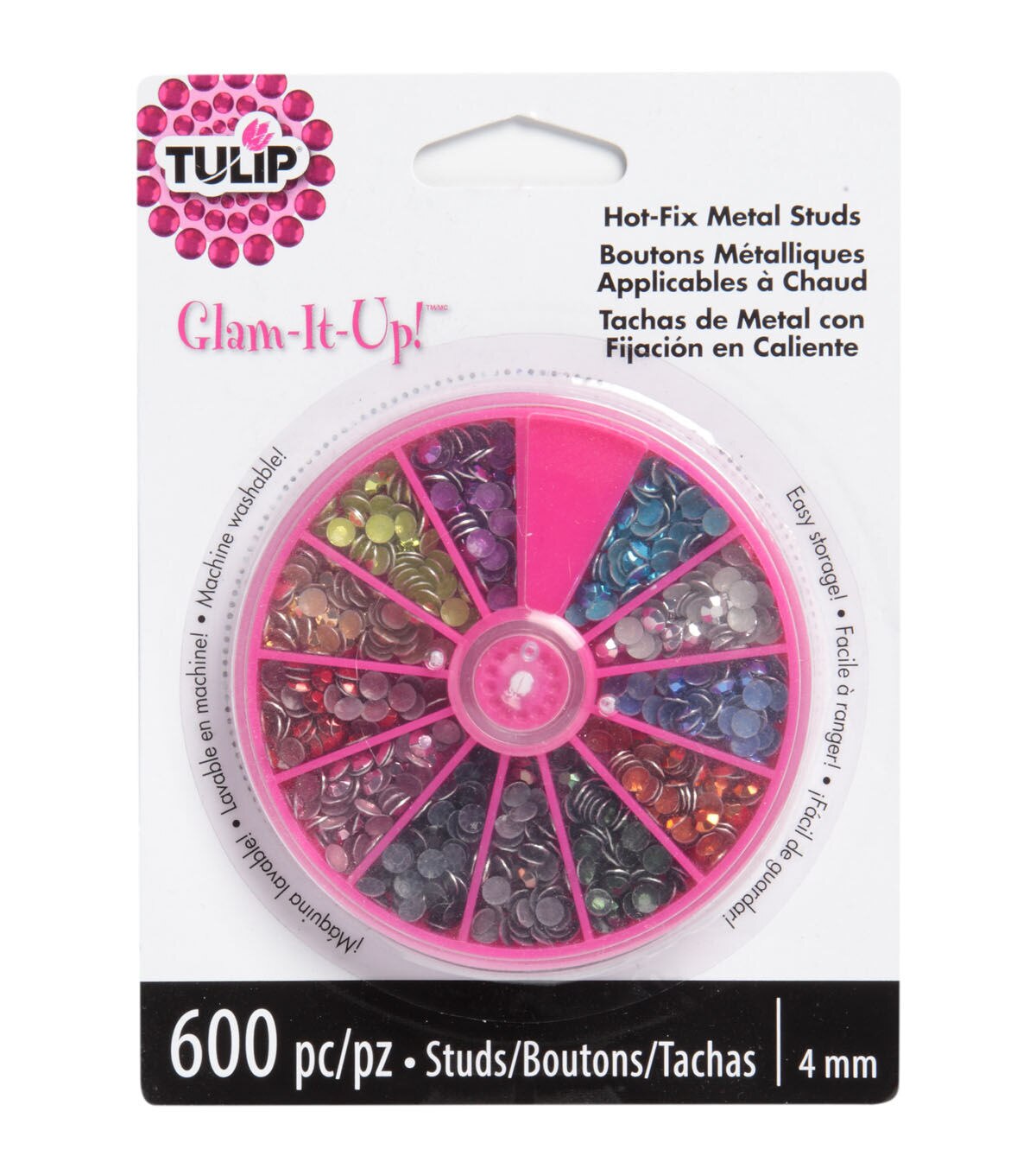Tulip Glam It Up! Iron On Crystals 12mm 600PK Assorted Colors