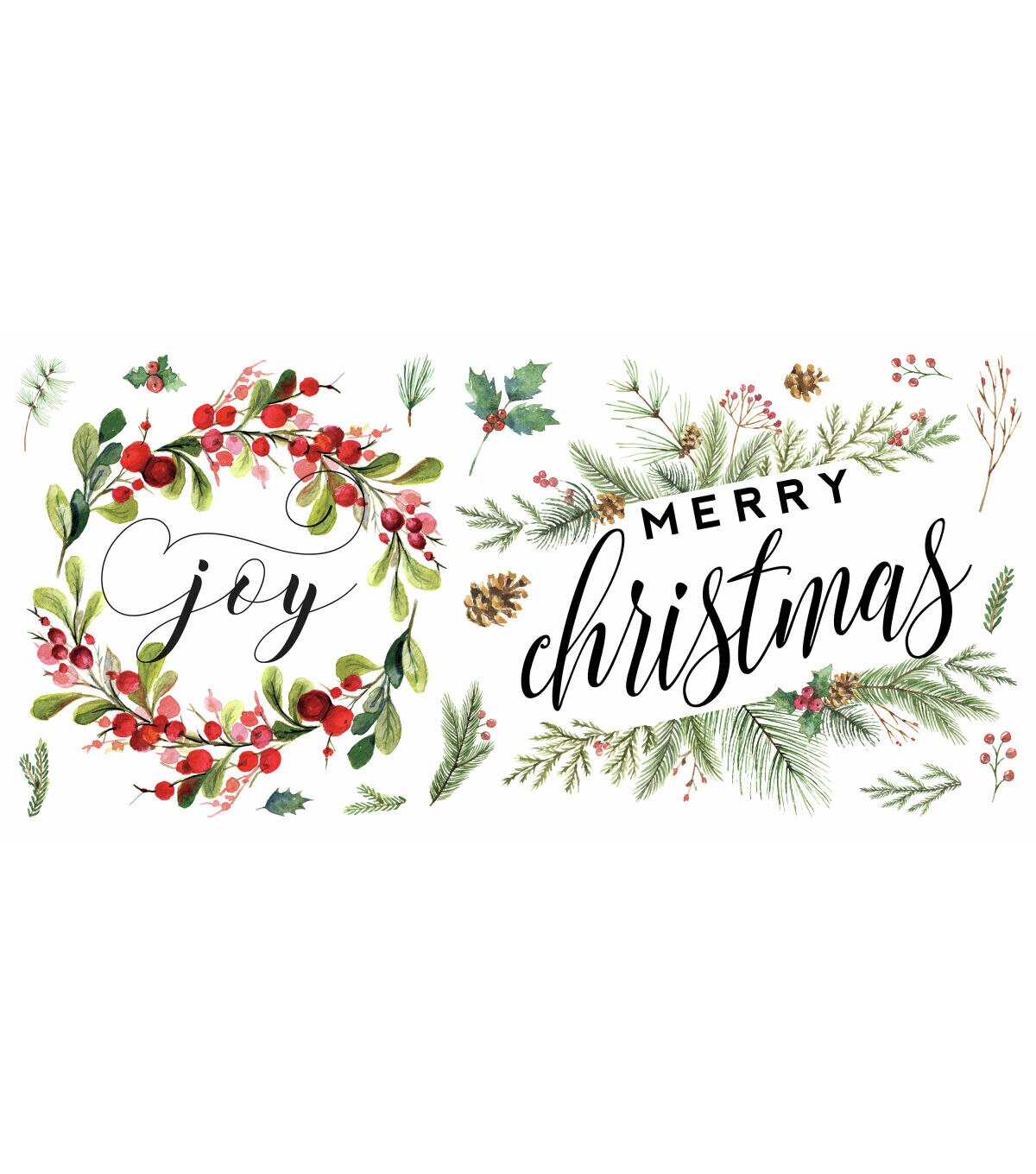 RoomMates Merry Christmas Wreath Peel & Stick Wall Decals