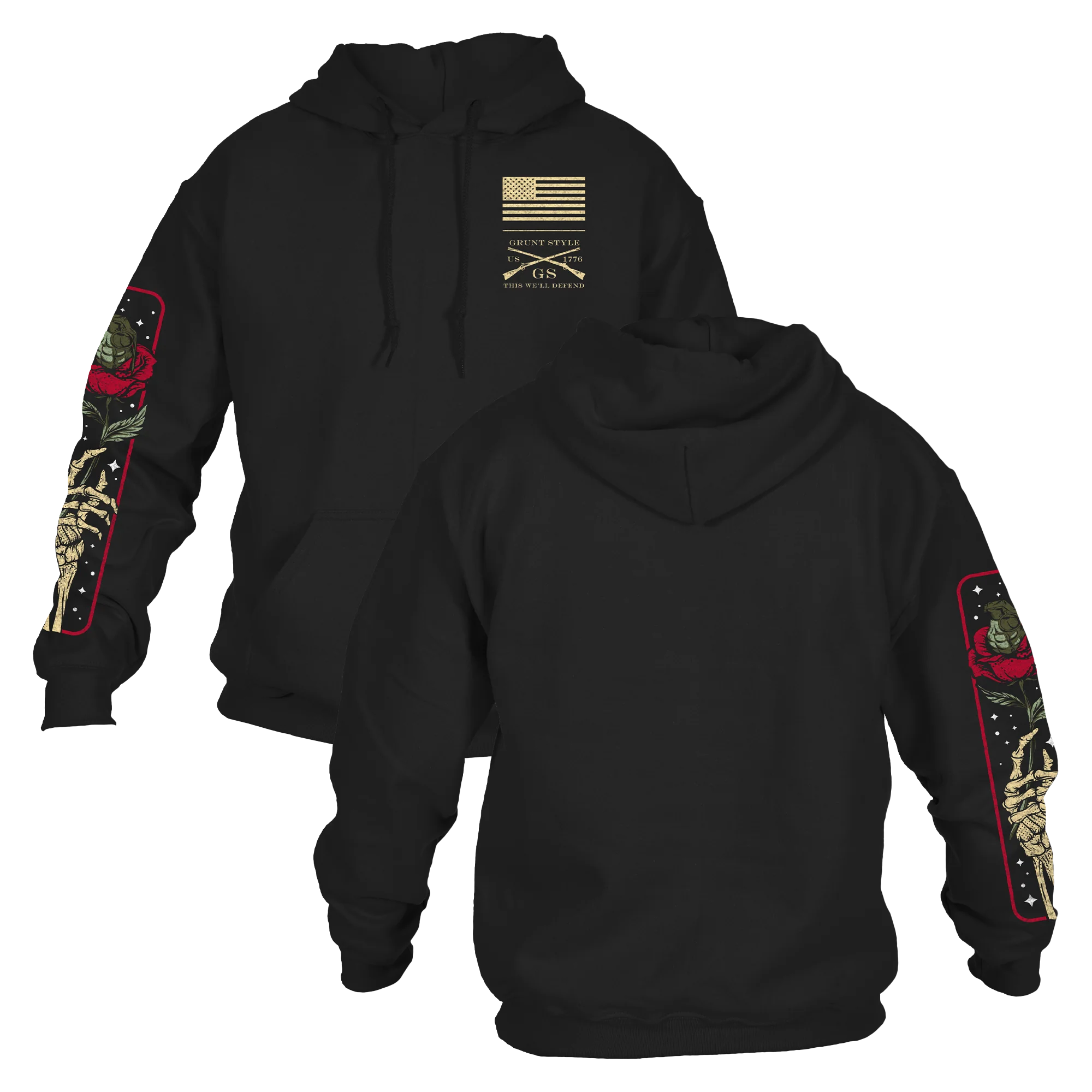 Death Rose Hoodie - Black