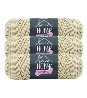 Lion Brand For The Home Cording 68yds Worsted Cotton Blend Yarn 3 Bundle