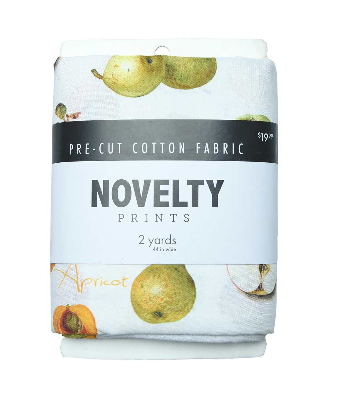 Apples Pears Apricots White Novelty Cotton 2 Yard Precut