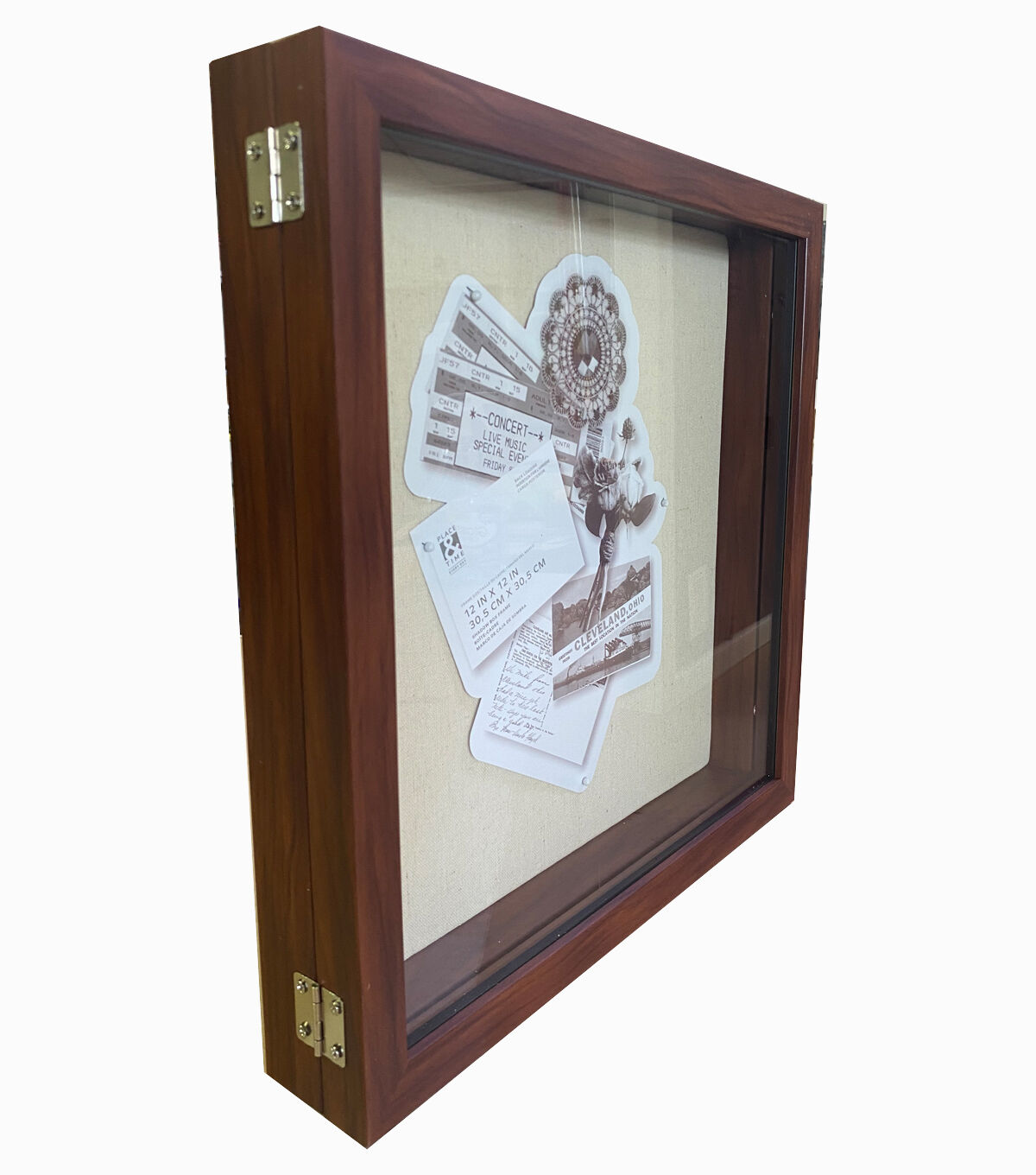 12 x 12 Cherry Front Loading Shadow Box by Place & Time