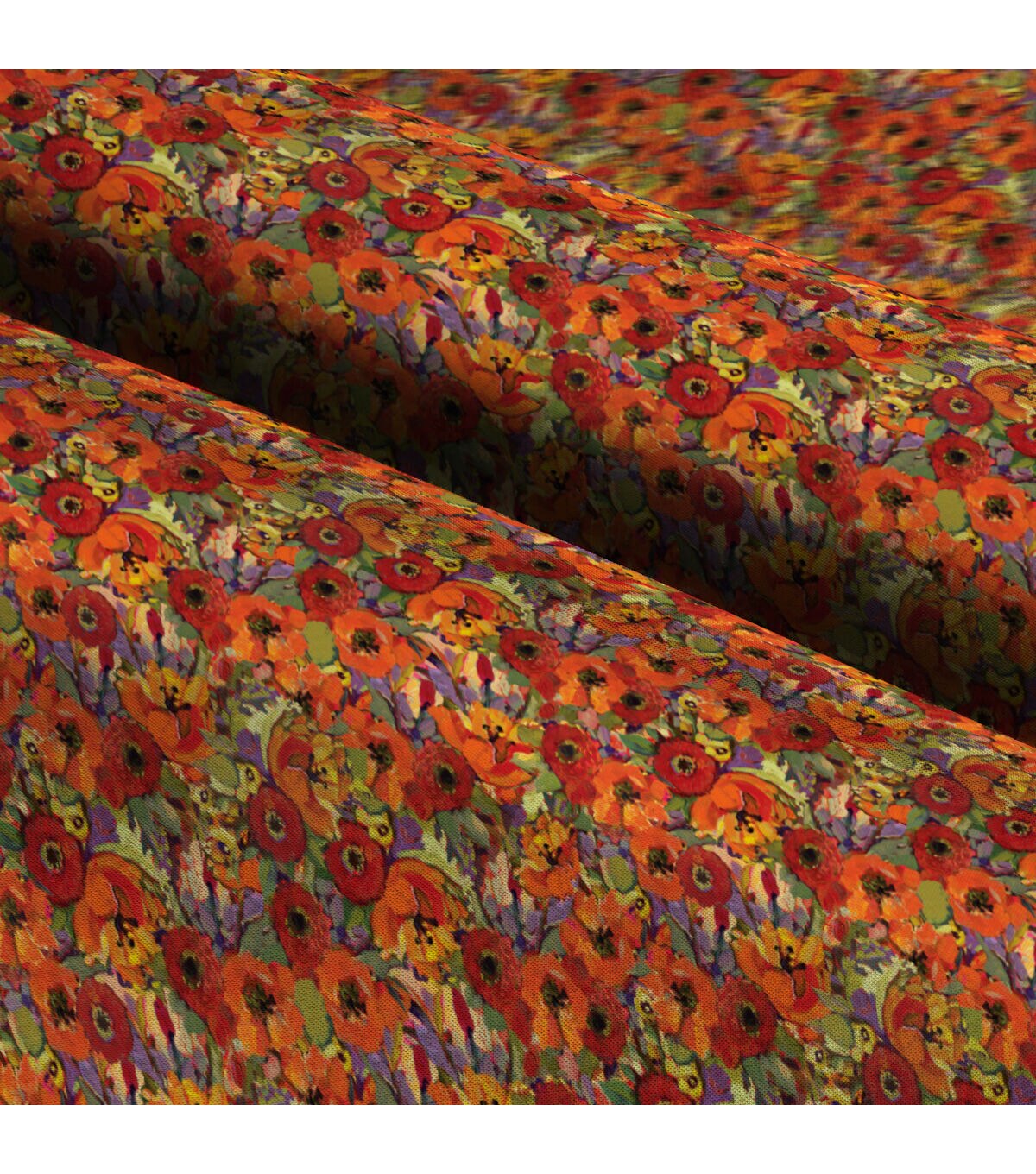 Susan Winget 108 Orange & Red Poppies Premium Wide Cotton Fabric