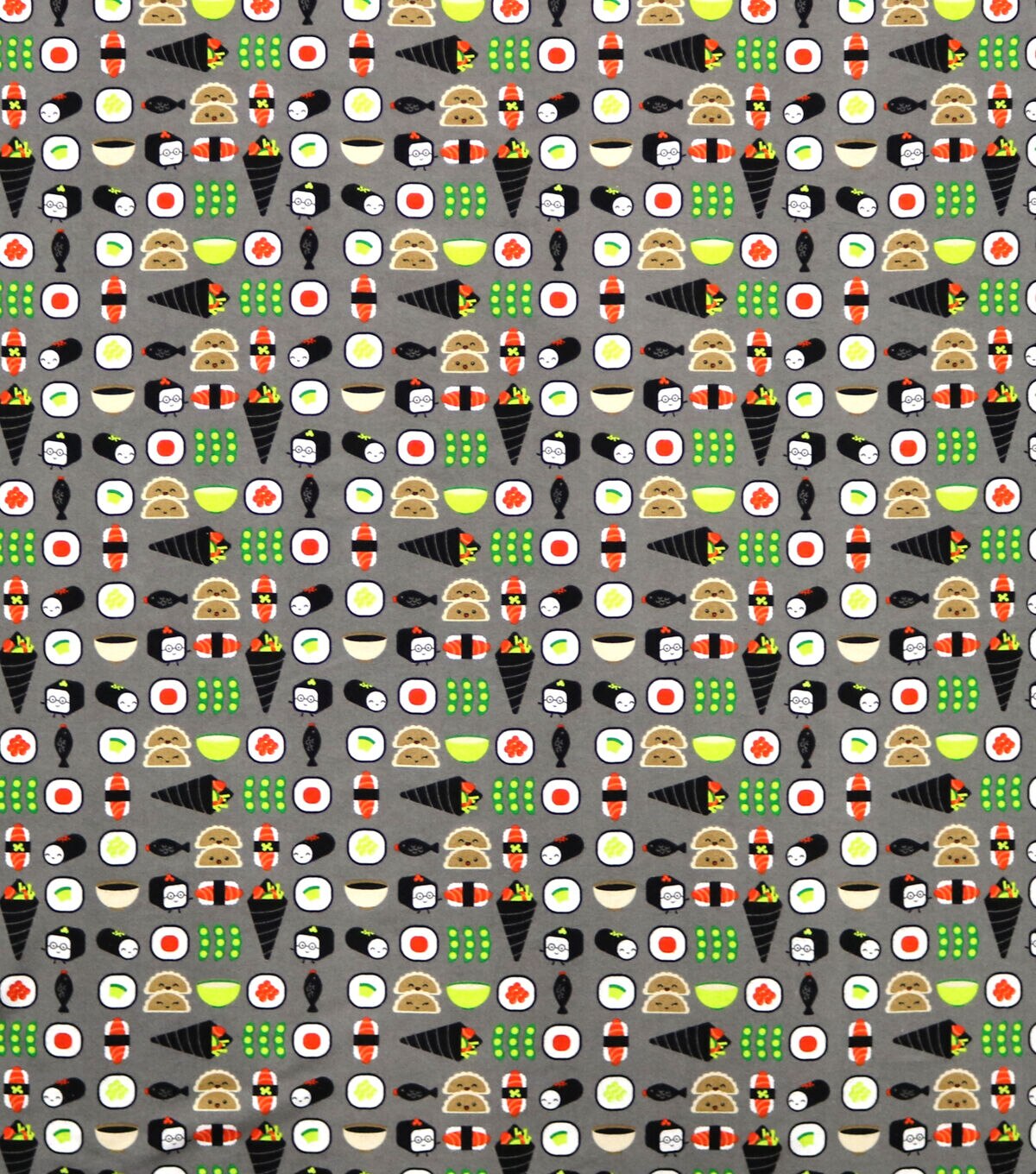 Sushi Faces Super Snuggle Flannel Fabric