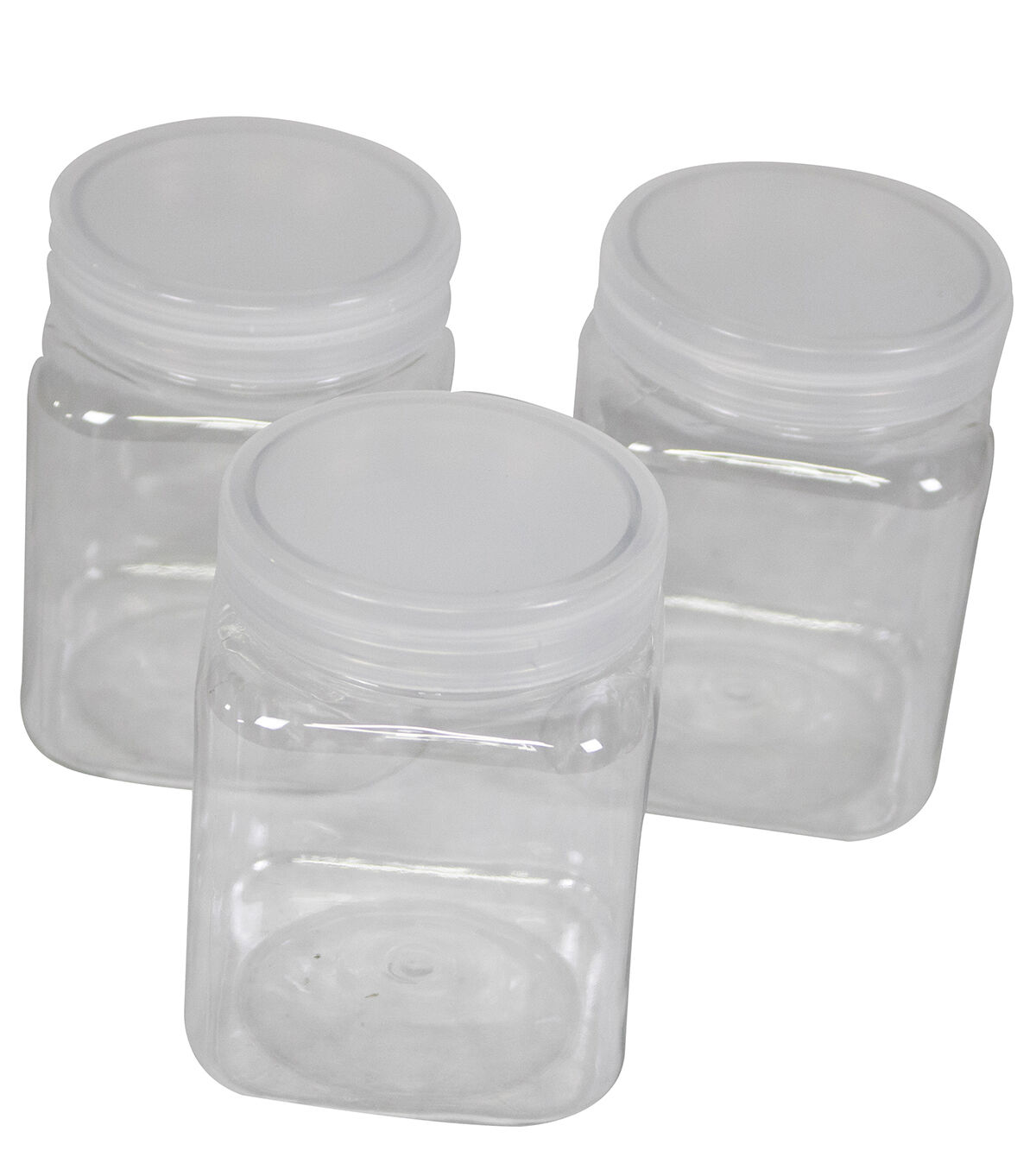 Everything Mary 2 x 3 Clear Plastic Jars With Lids 3pk