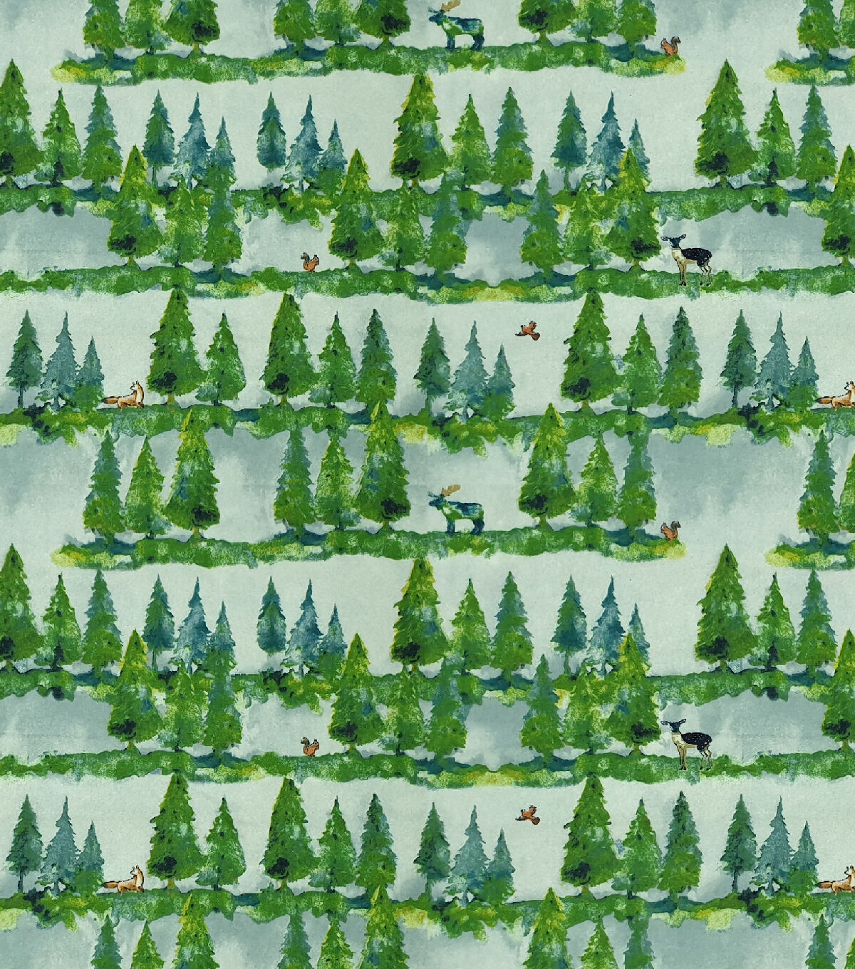 Watercolor Pine Trees Super Snuggle Flannel Fabric