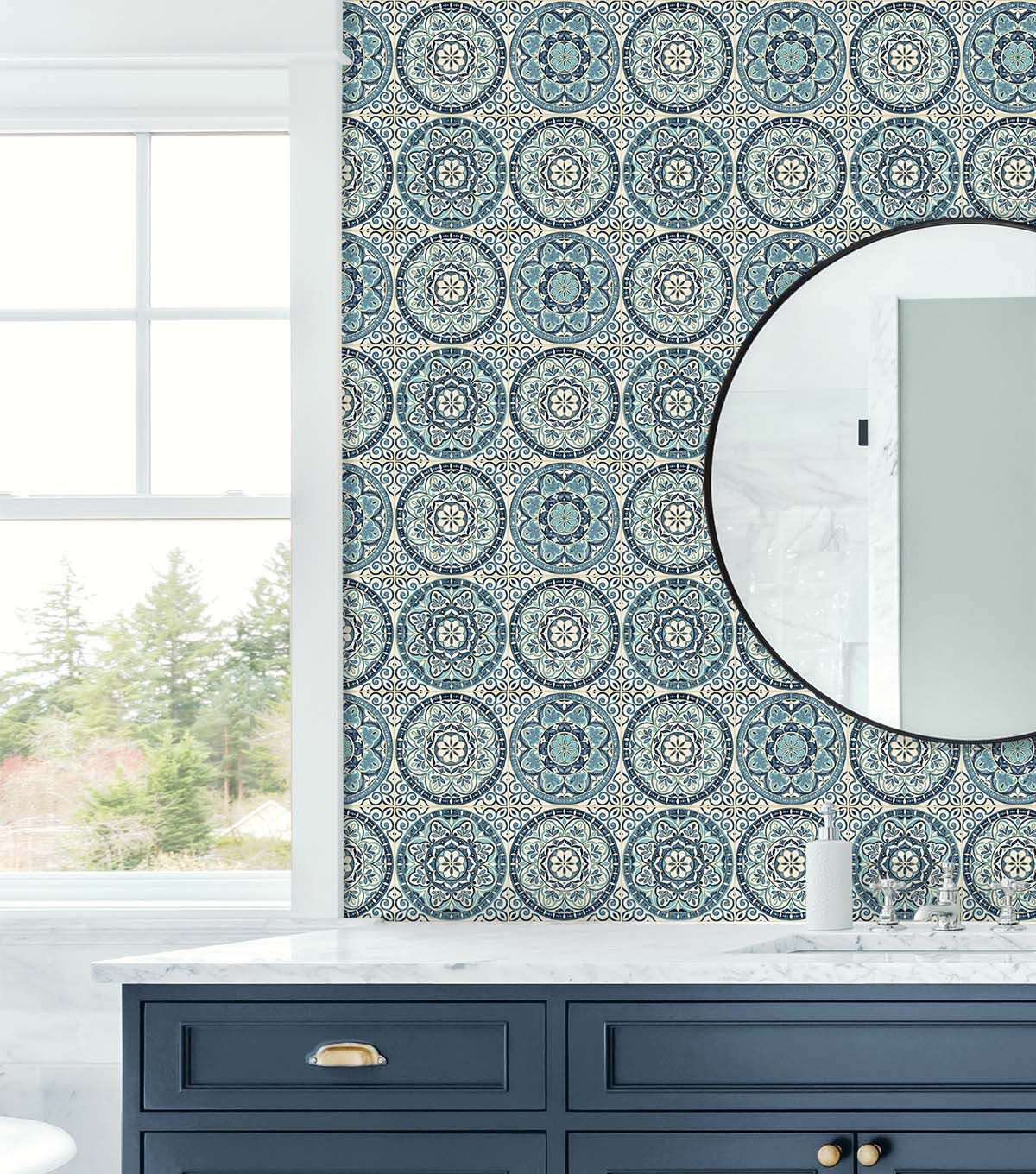 Surface Style 20.5' x 18' Capri Color Wheel Peel & Stick Wallpaper