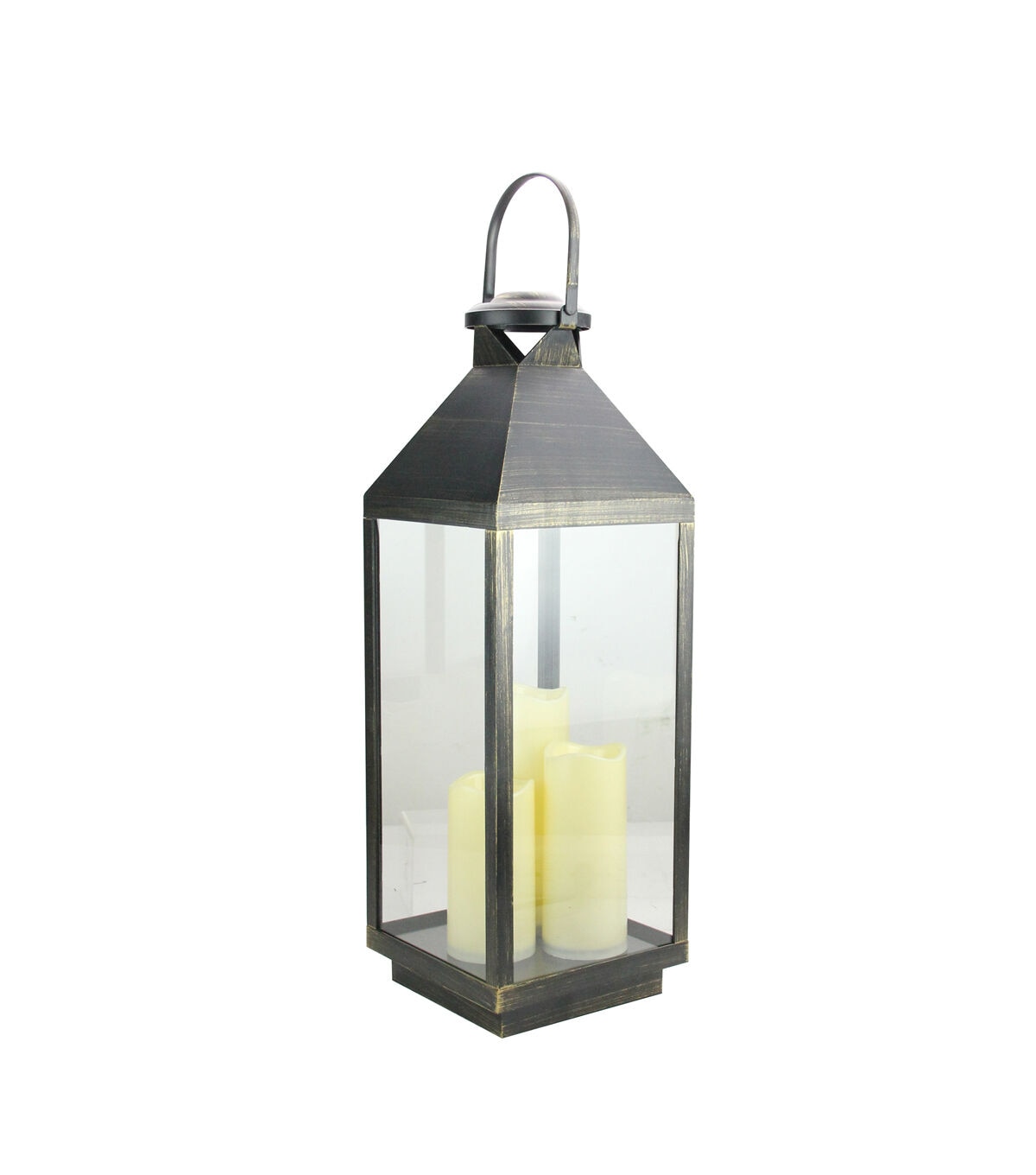 Northlight 24 Large Gold Black Candle Lantern Flameless LED Candles