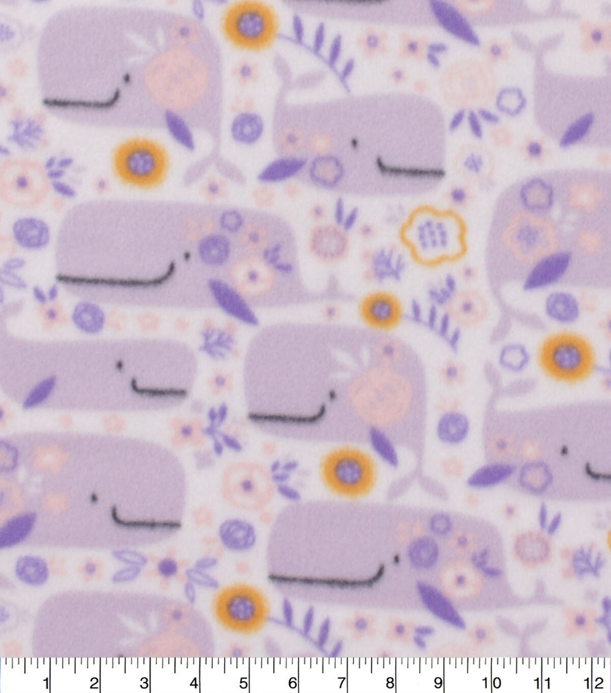 Purple Whale Blizzard Fleece Fabric